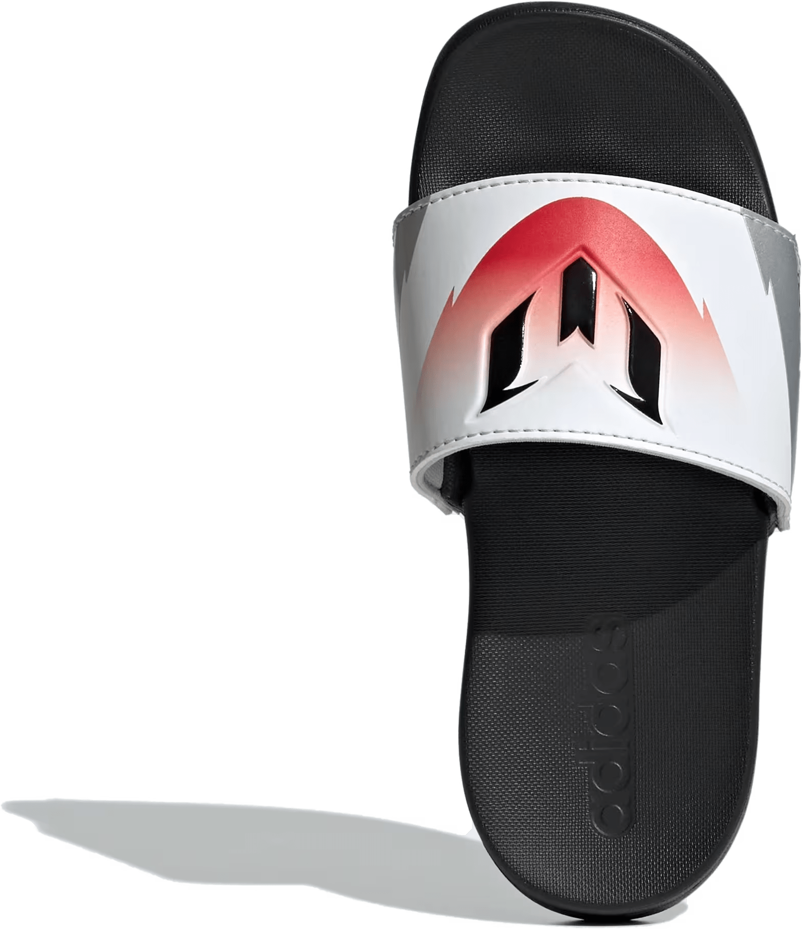 adidas Adilette Comfort Slides Messi White Black Lucid Red (GS)