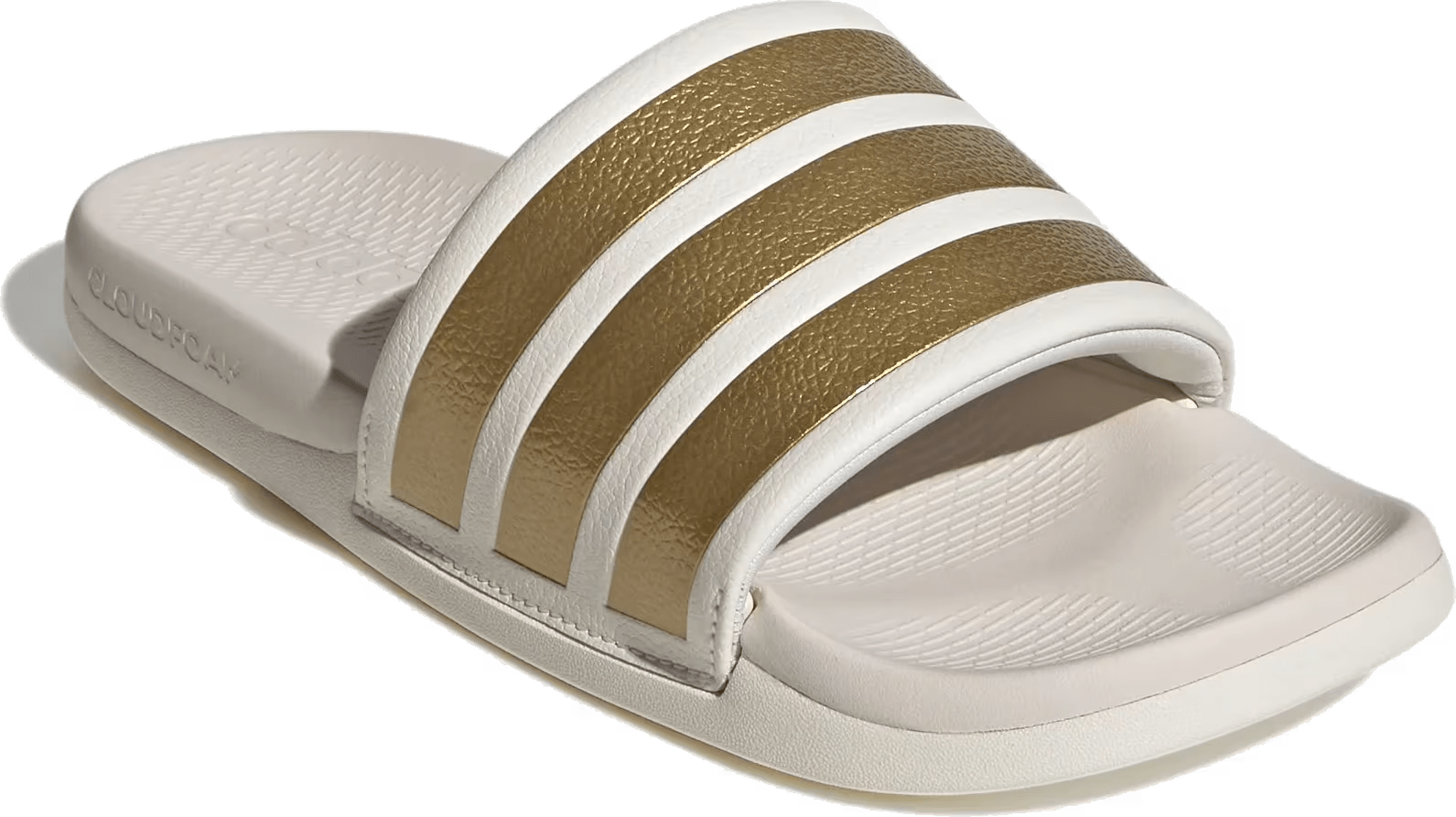 adidas Adilette Comfort 2.0 Slides Off White Gold Metallic (Women's)