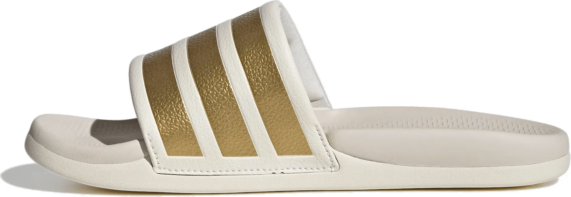 adidas Adilette Comfort 2.0 Slides Off White Gold Metallic (Women's)