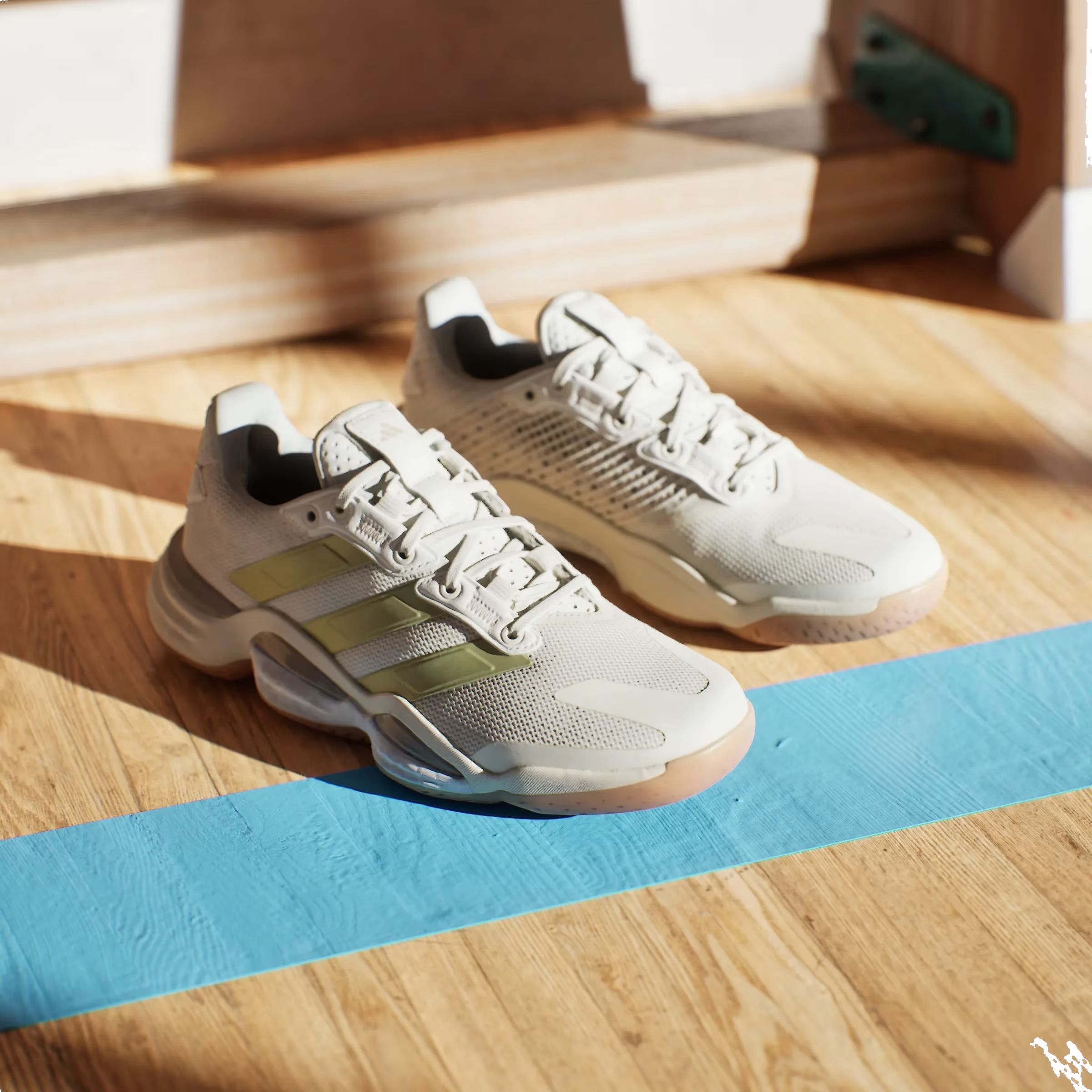 adidas Stabil 16 Indoor Off White Gold Metallic Crystal Sand (Women's)