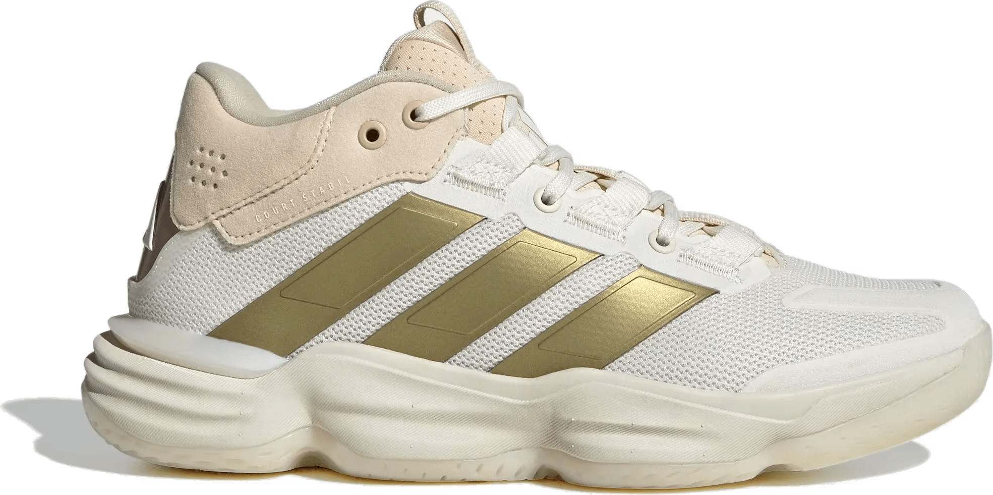 adidas Court Stabil Indoor Off White Gold Metallic Crystal Sand (Women's)