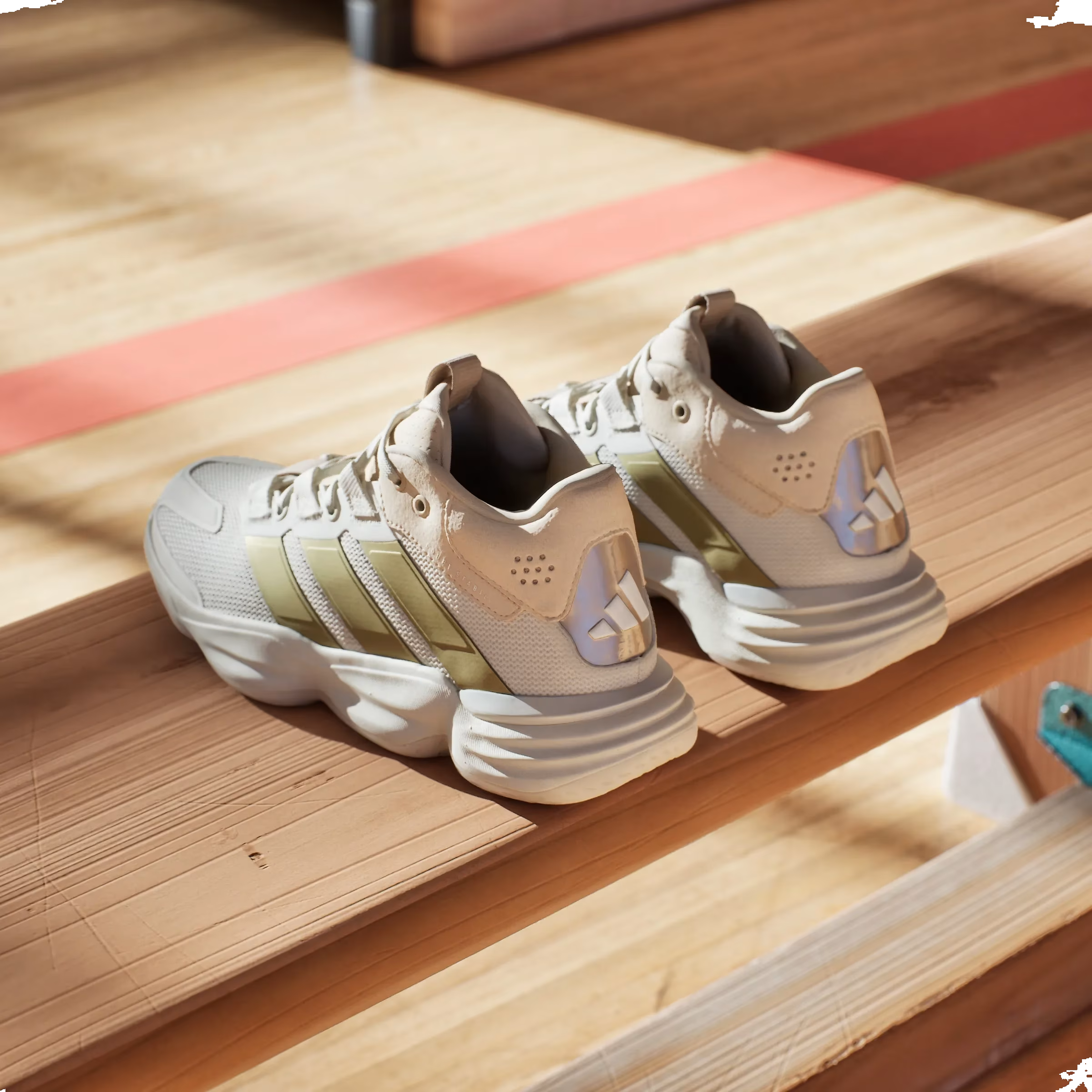adidas Court Stabil Indoor Off White Gold Metallic Crystal Sand (Women's)