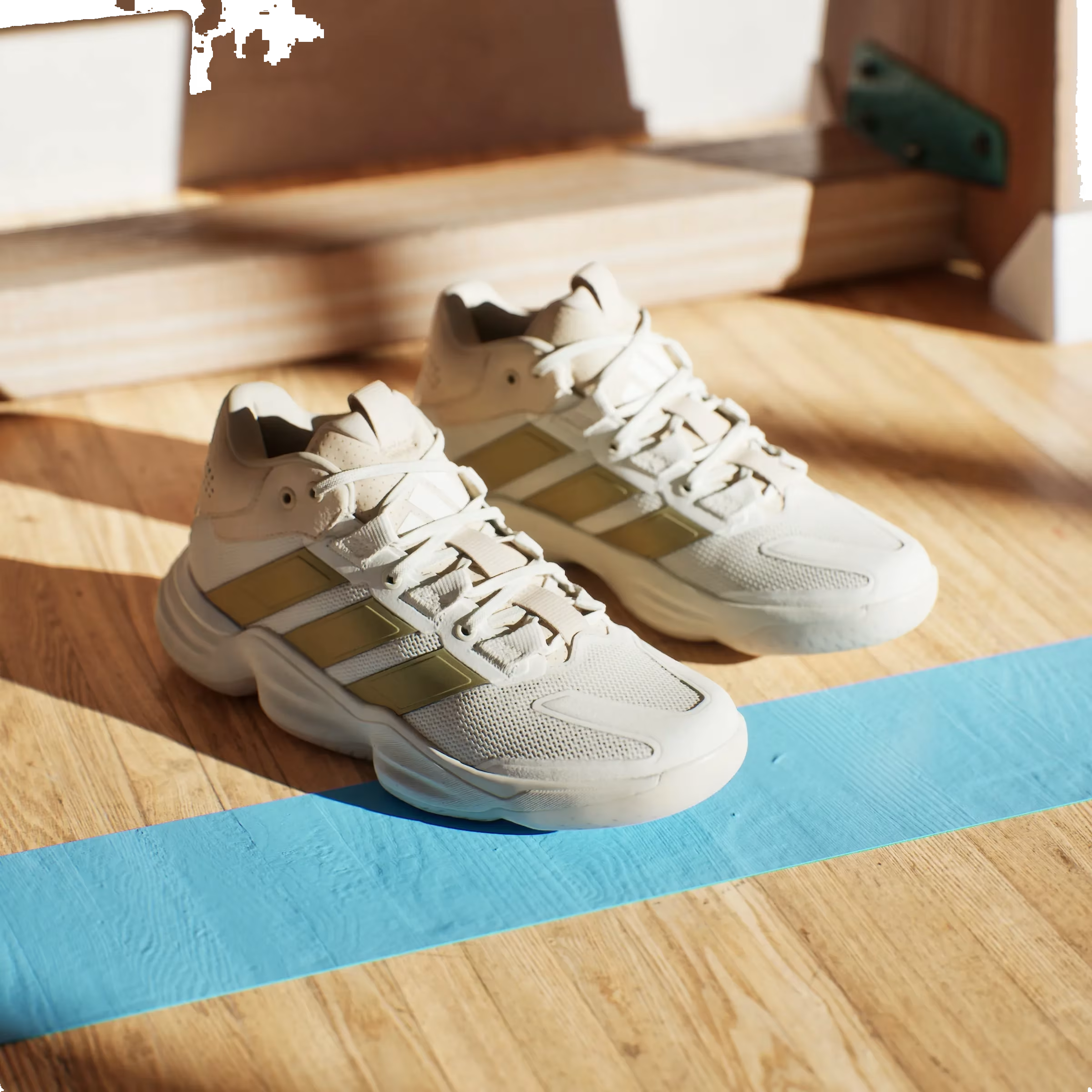 adidas Court Stabil Indoor Off White Gold Metallic Crystal Sand (Women's)