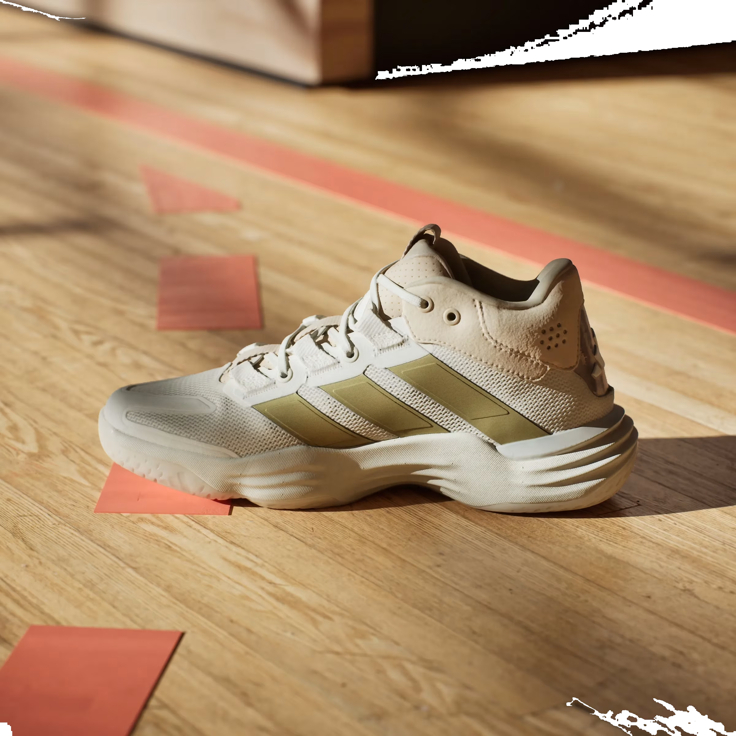 adidas Court Stabil Indoor Off White Gold Metallic Crystal Sand (Women's)