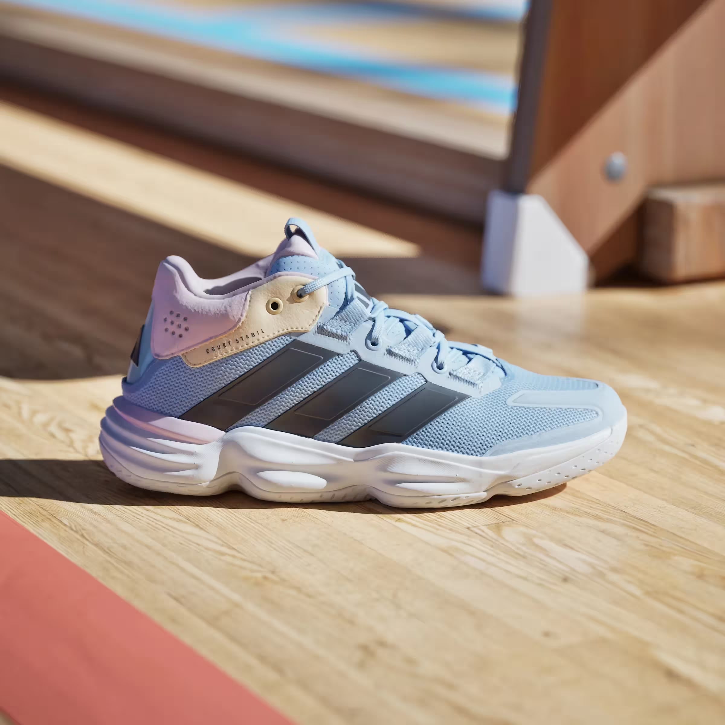 adidas Court Stabil Indoor White Bright Royal (Women's)