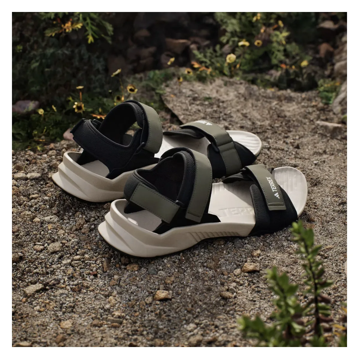 adidas Terrex Hydroterra Sandals Olive Strata Core Black Wonder Beige