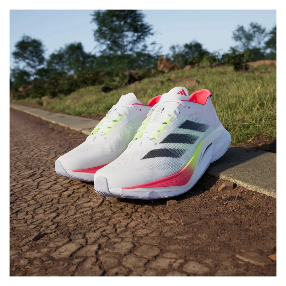 adidas Adizero Boston 12 Cloud White Core Black Lucid Red