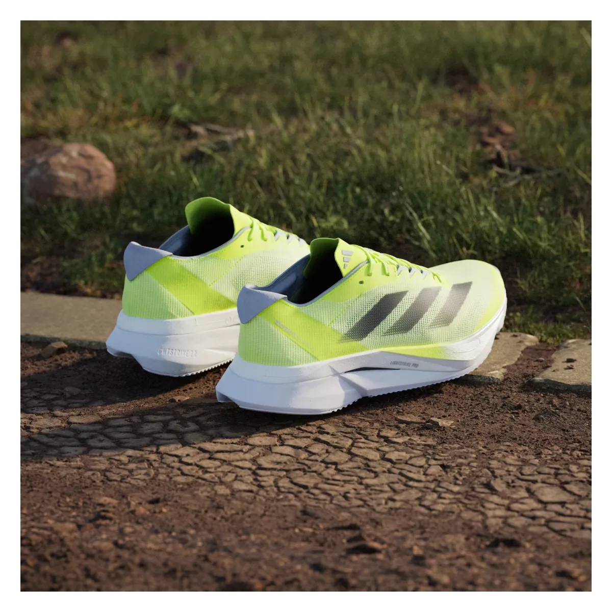 adidas Adizero Boston 12 Lucid Lemon Core Black Silver Metallic