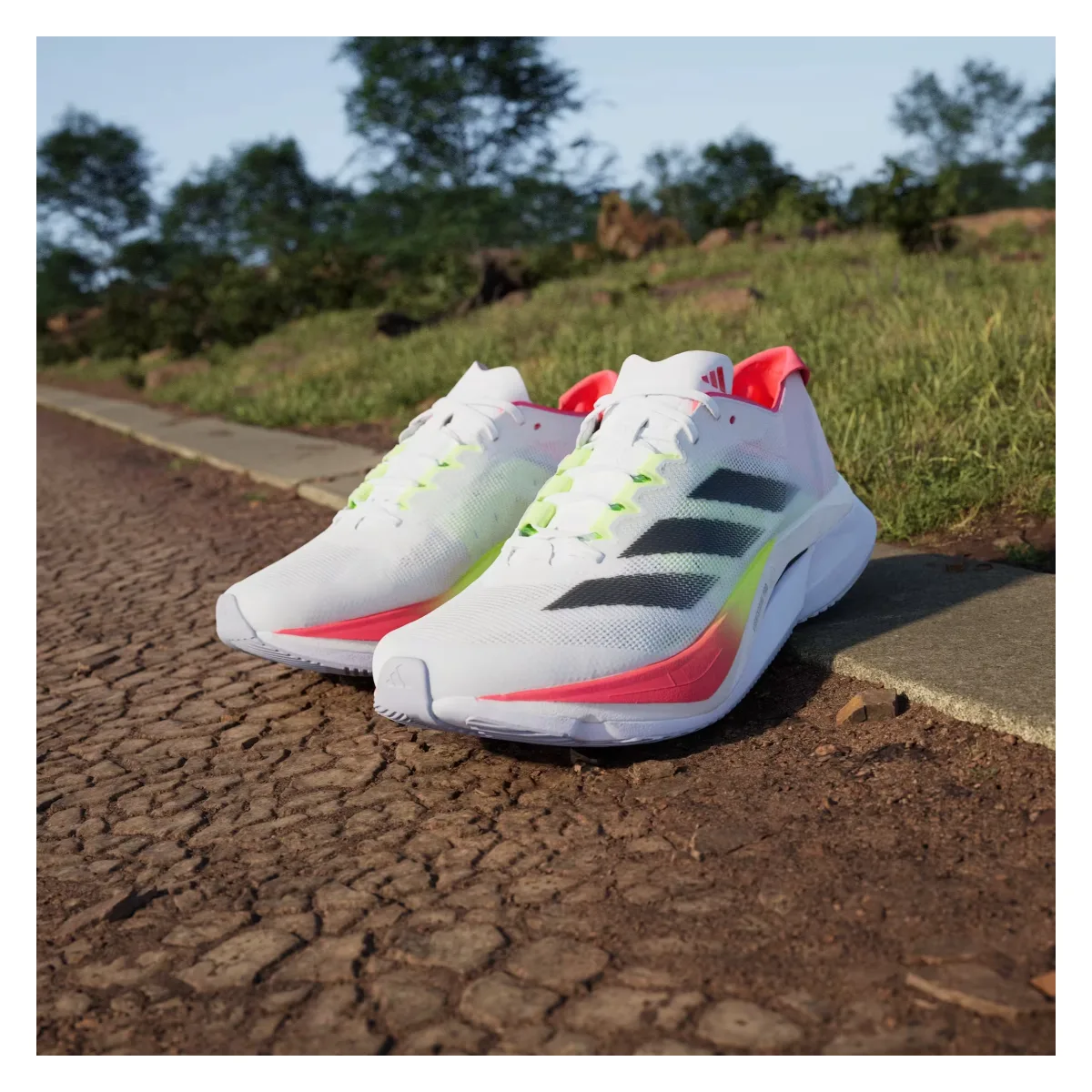 adidas Adizero Boston 12 Cloud White Core Black Lucid Red (Women's)