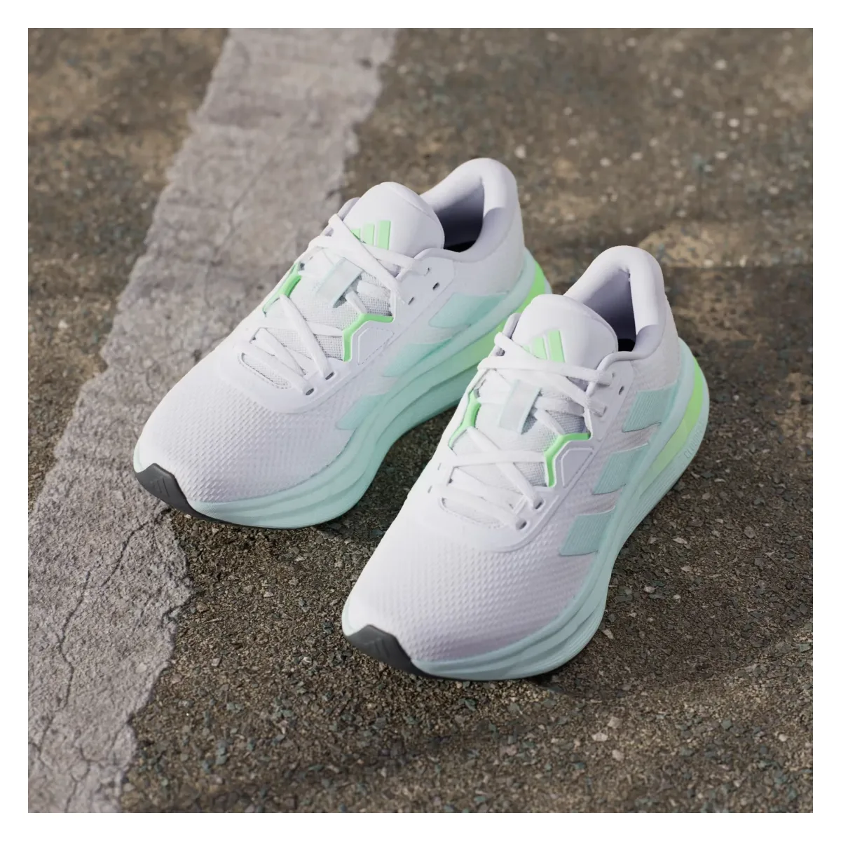 adidas Galaxy 7 Cloud White Halo Mint Lime Burst (Women's)