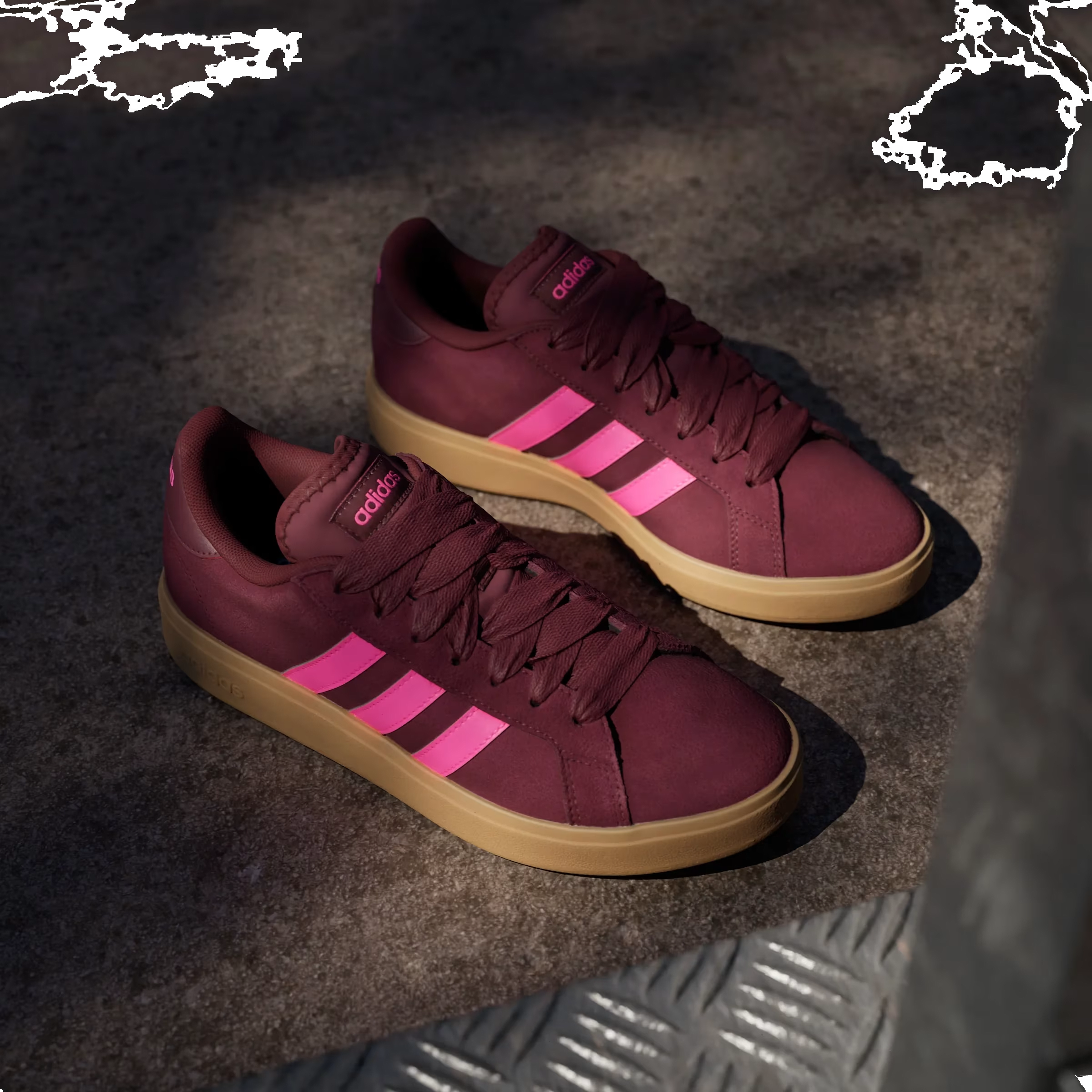 adidas Grand Court Base 00s Shadow Red Lucid Pink Gum (Women's)