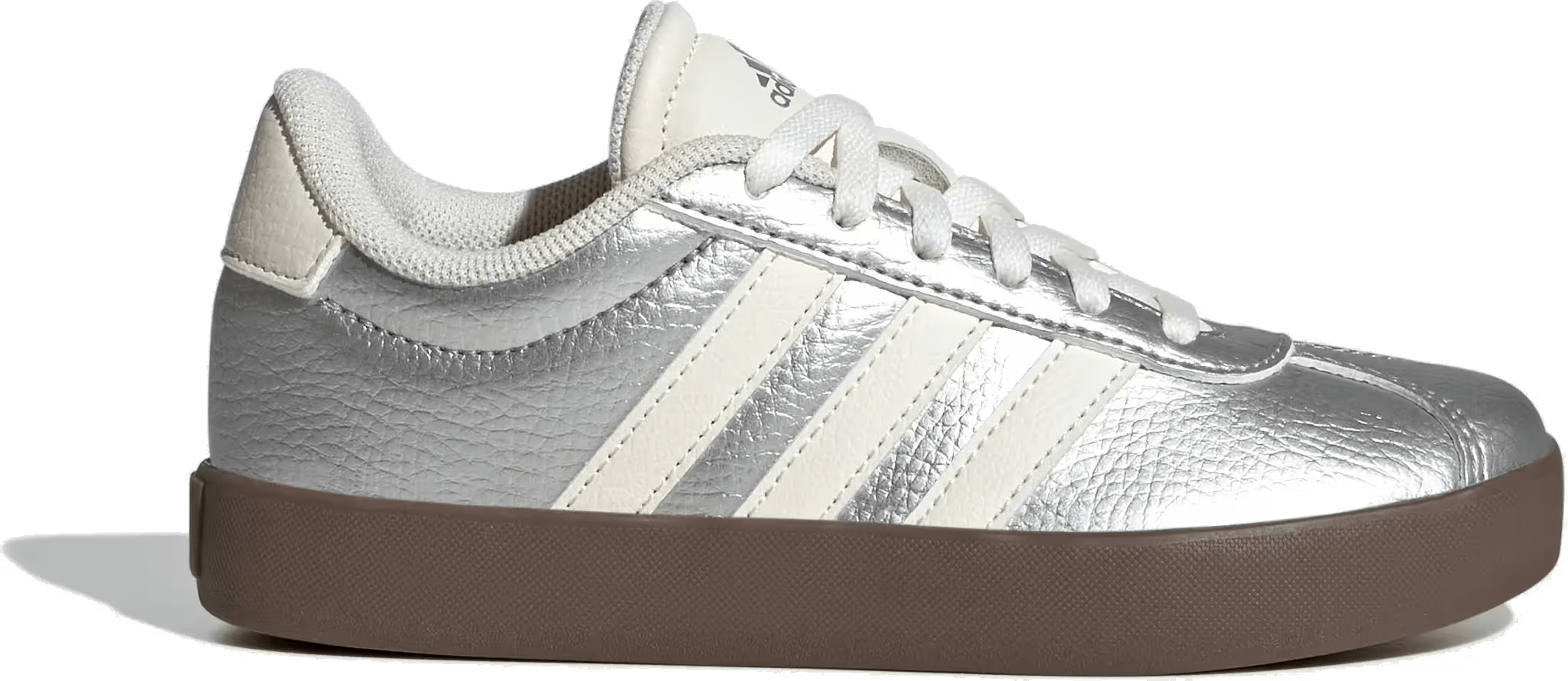 adidas VL Court 3.0 Silver Metallic Off White Gum (GS)