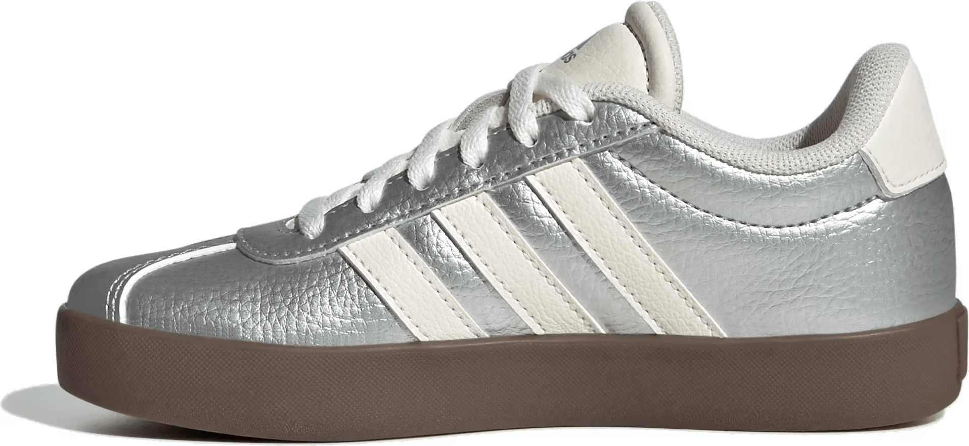 adidas VL Court 3.0 Silver Metallic Off White Gum (GS)