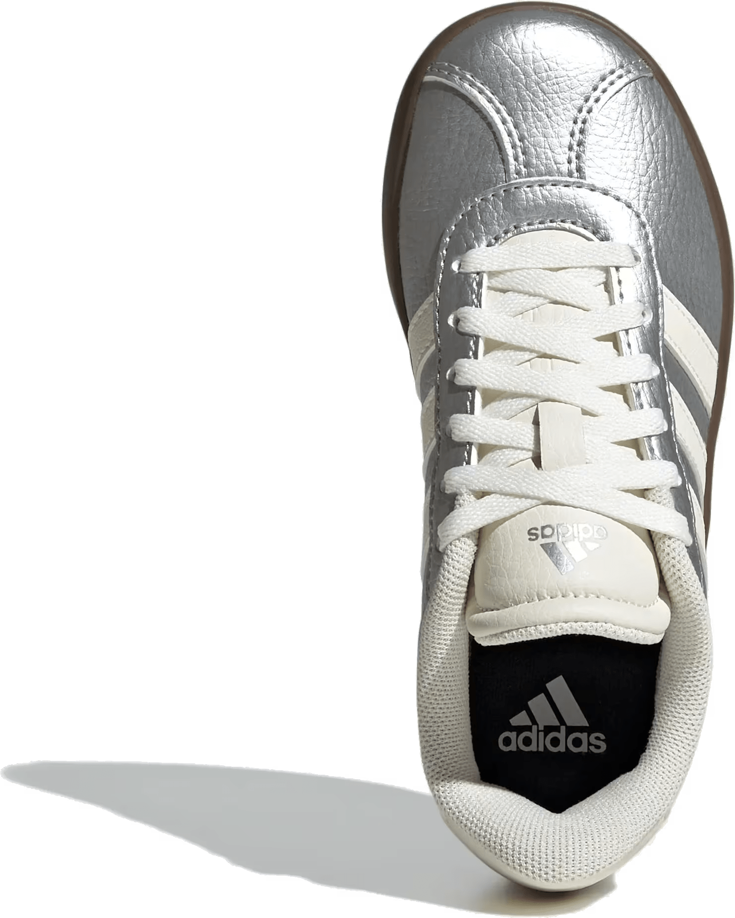 adidas VL Court 3.0 Silver Metallic Off White Gum (GS)