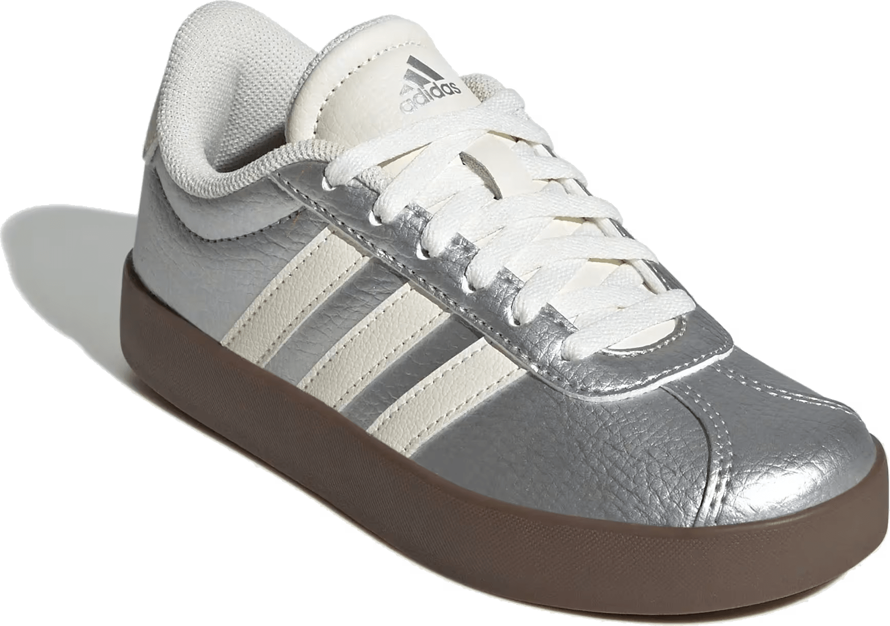 adidas VL Court 3.0 Silver Metallic Off White Gum (GS)