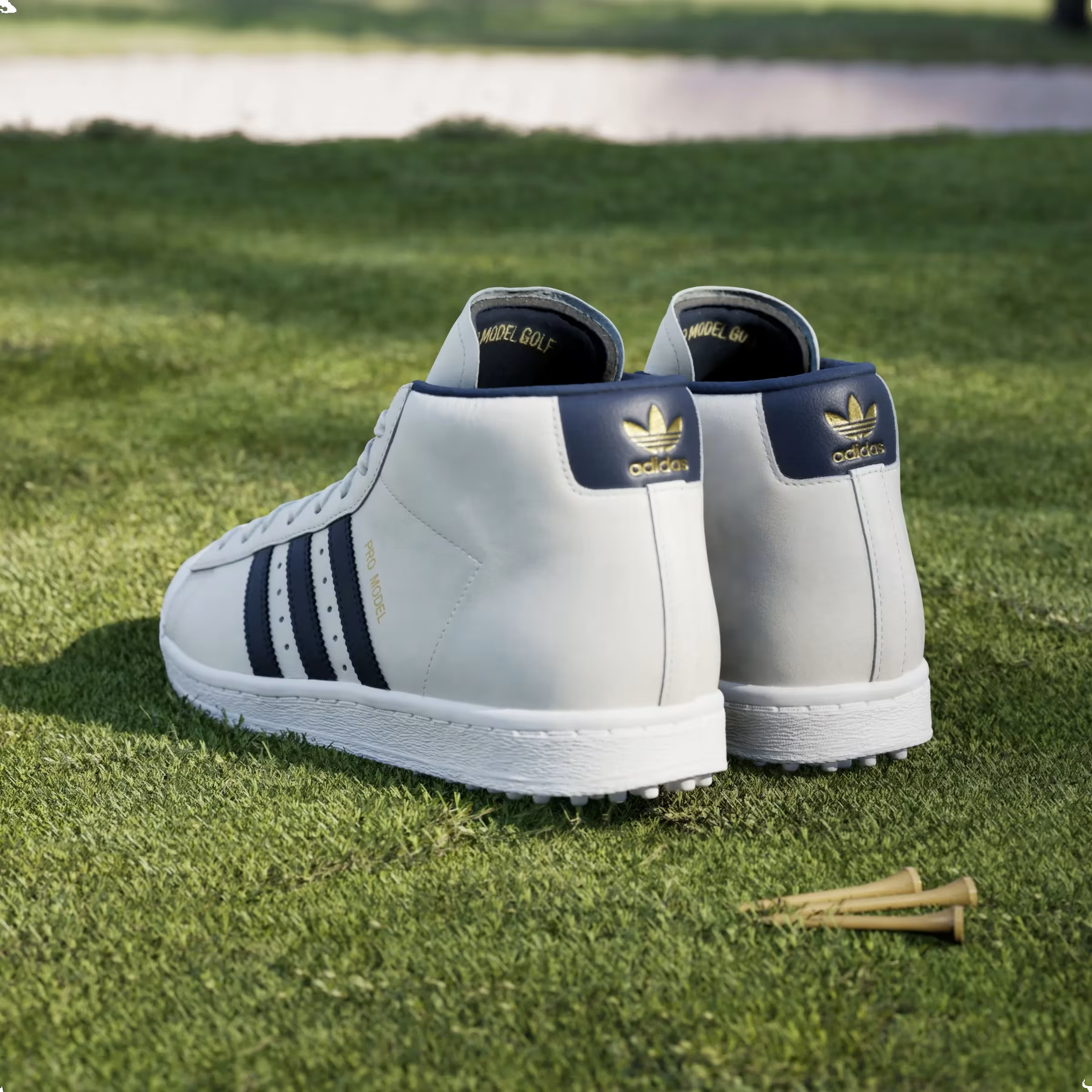 adidas Pro Model Midcut Spikeless Golf Chalk White Night Indigo
