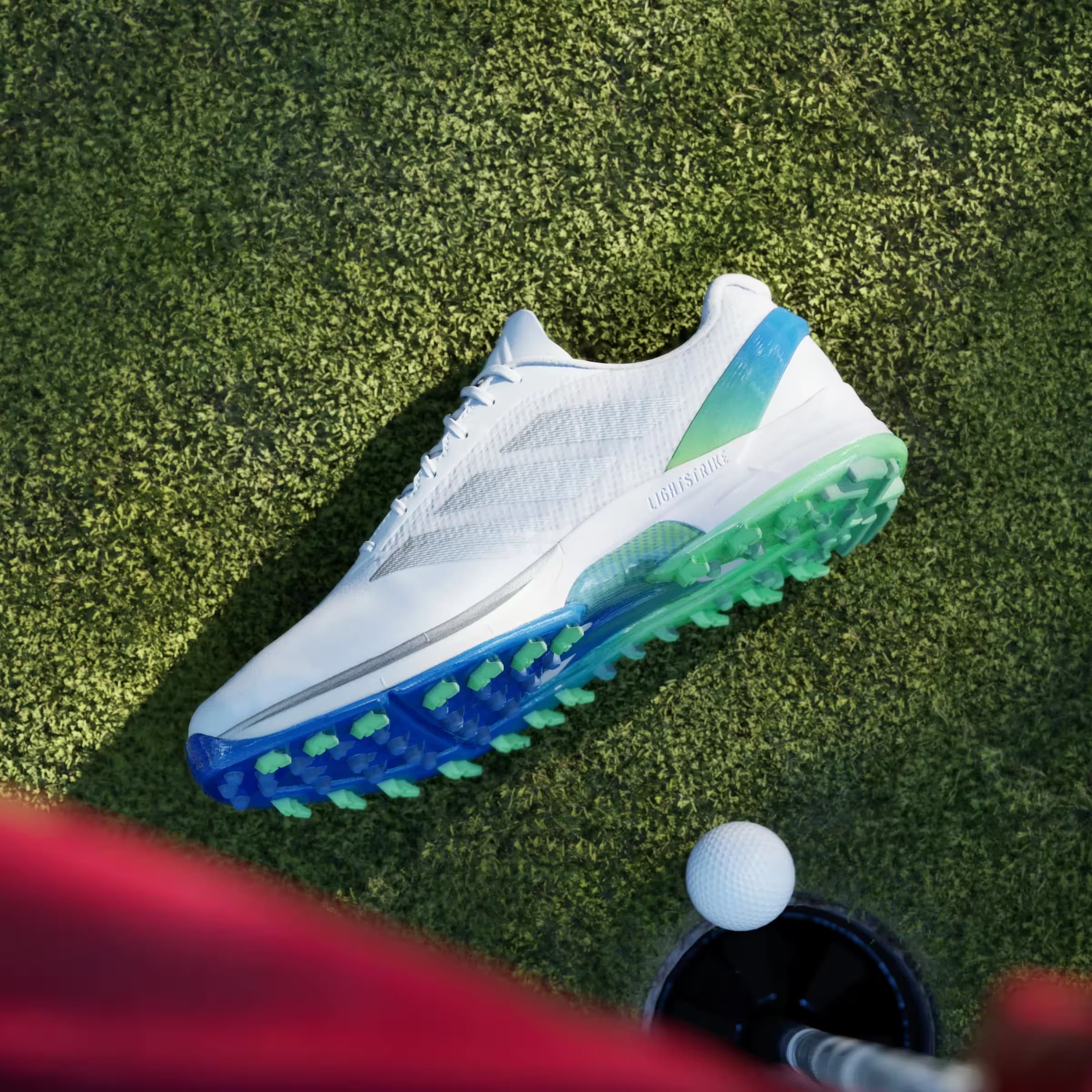adidas Adizero ZG Spikeless Golf Cloud White Silver Metallic Lime Burst