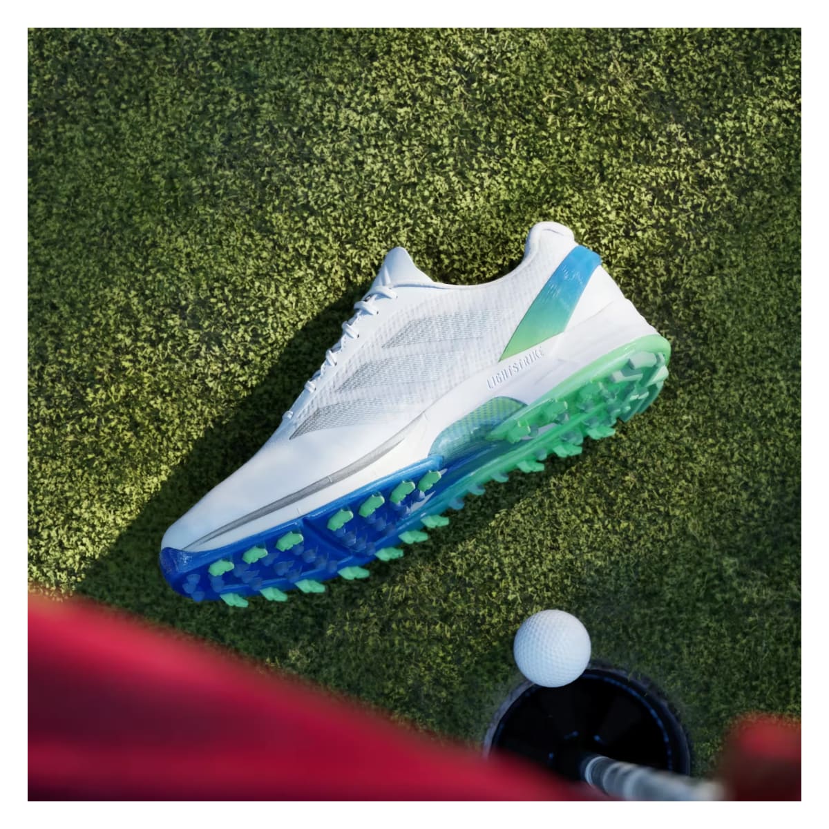 adidas Adizero ZG Spikeless Golf Cloud White Silver Metallic Lime Burst