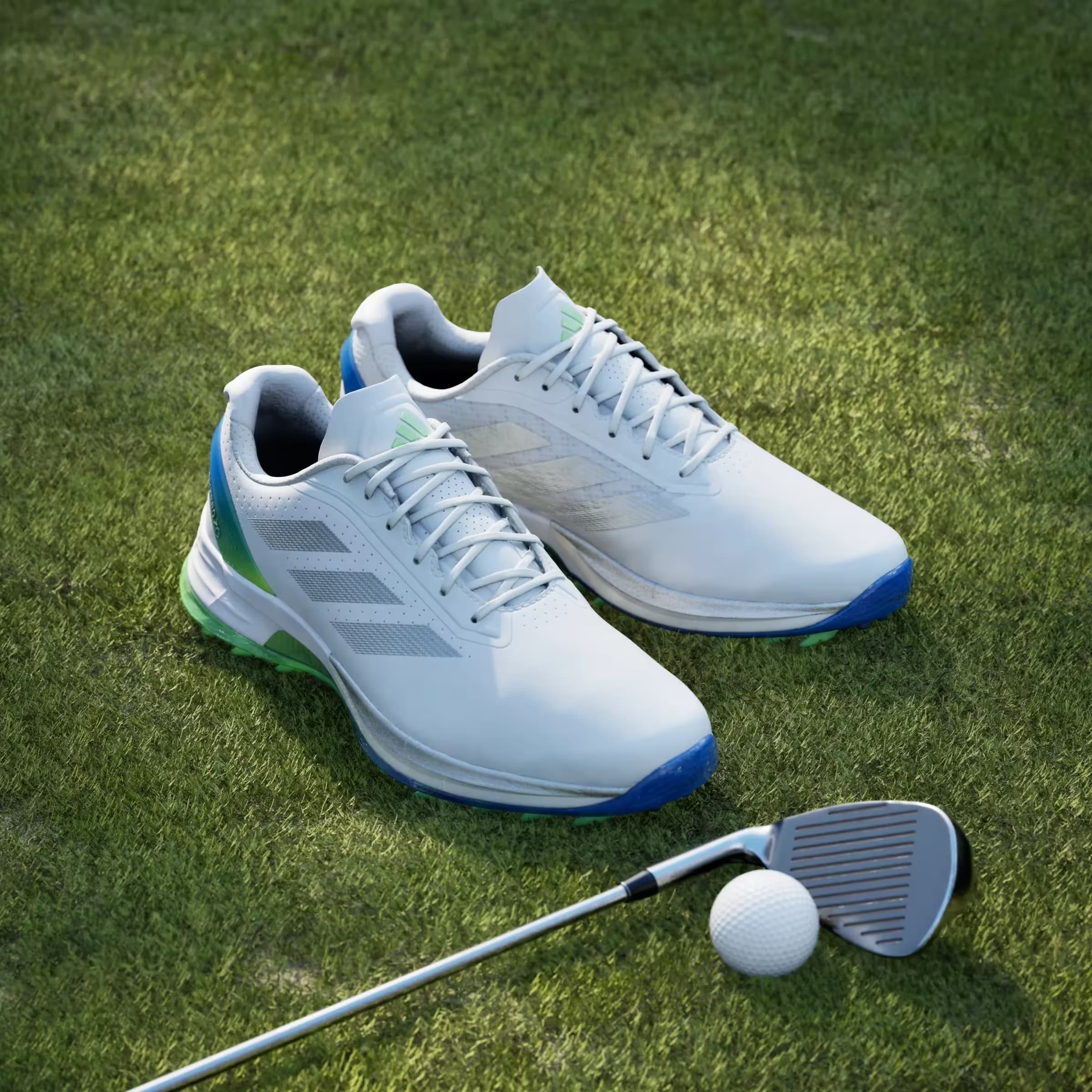 adidas Adizero ZG Spikeless Golf Cloud White Silver Metallic Lime Burst