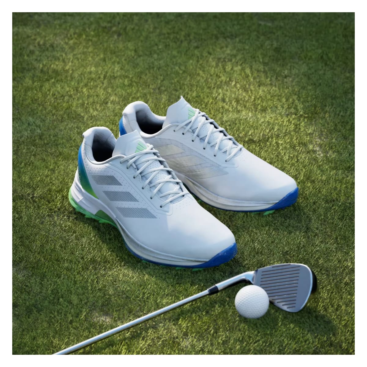 adidas Adizero ZG Spikeless Golf Cloud White Silver Metallic Lime Burst