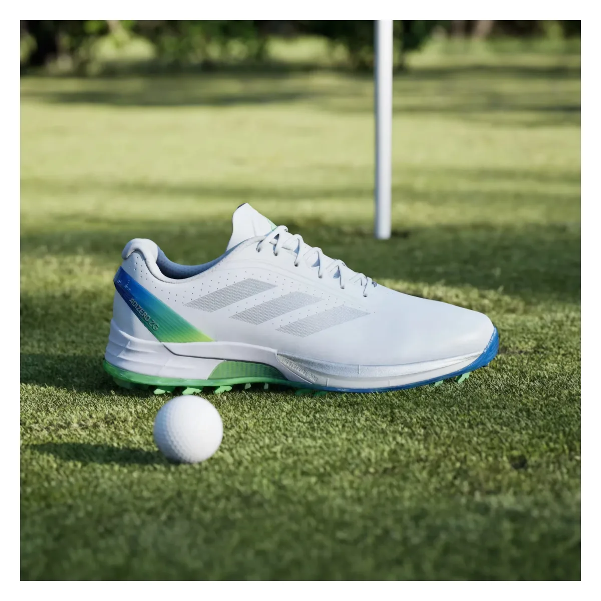 adidas Adizero ZG Spikeless Golf Cloud White Silver Metallic Lime Burst