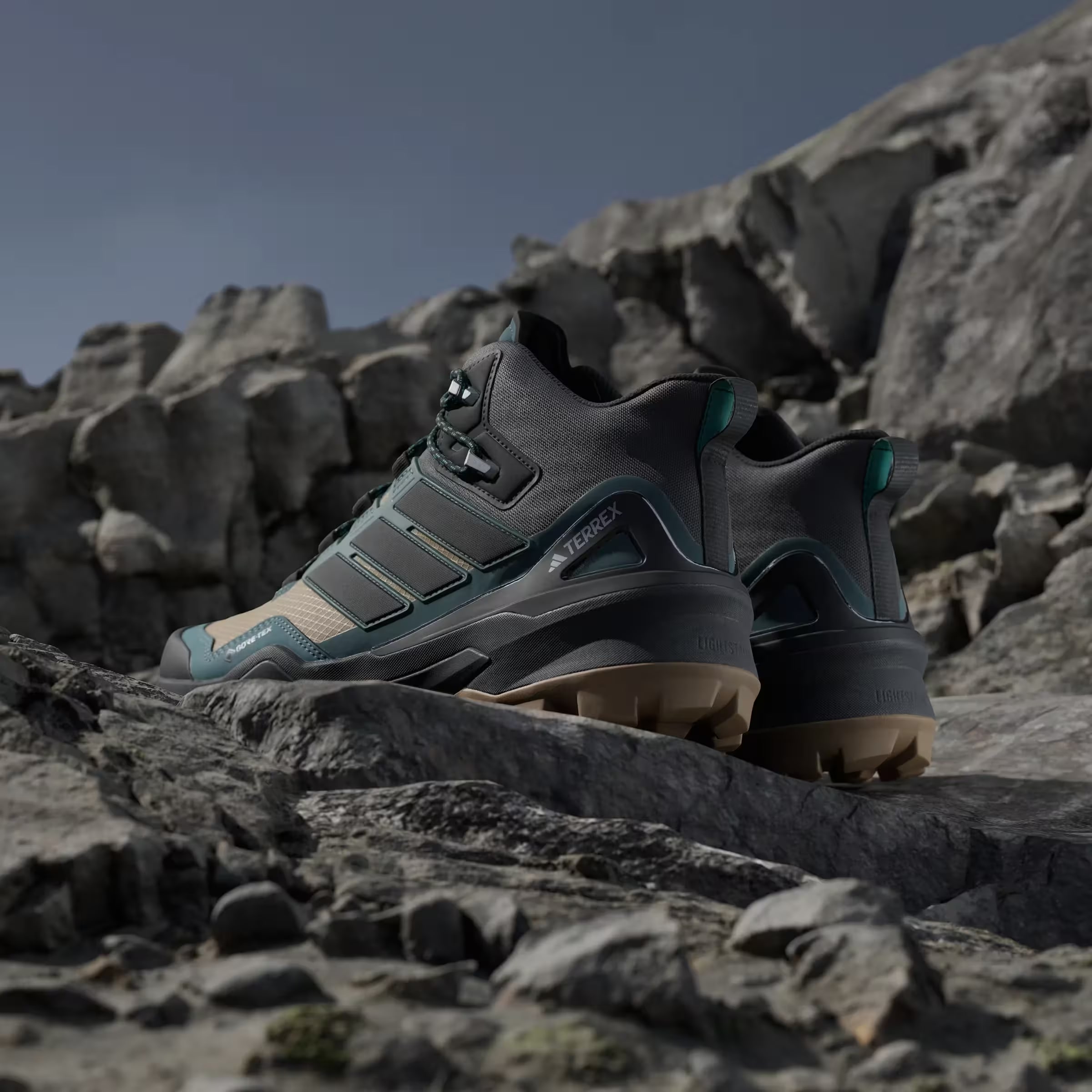 adidas Terrex Skychaser Mid Gore-Tex Cardboard Core Black Preloved Teal