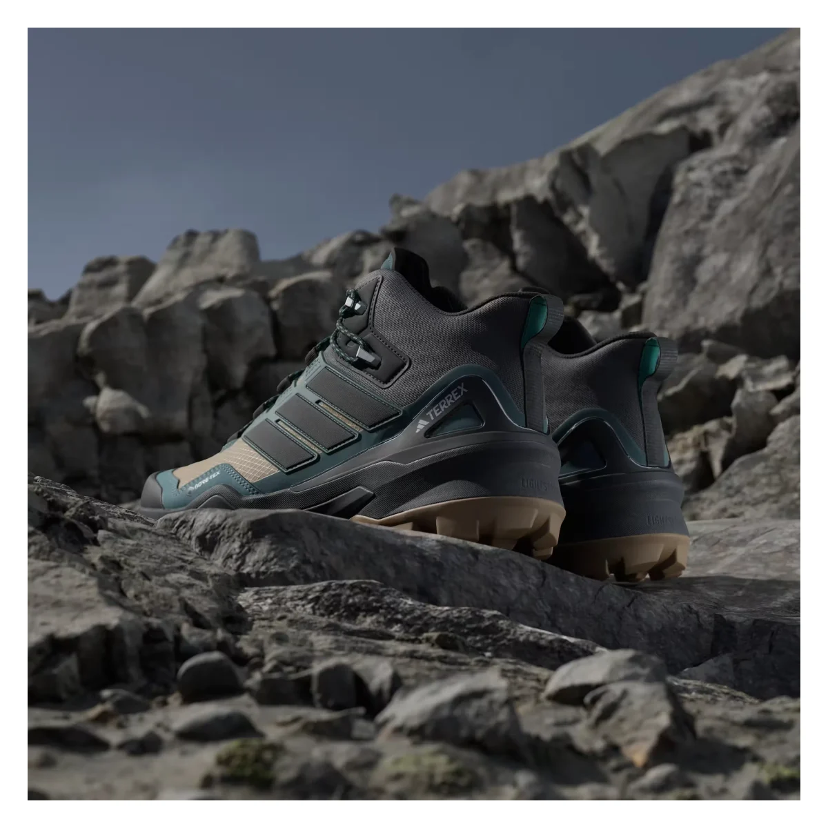 adidas Terrex Skychaser Mid Gore-Tex Cardboard Core Black Preloved Teal