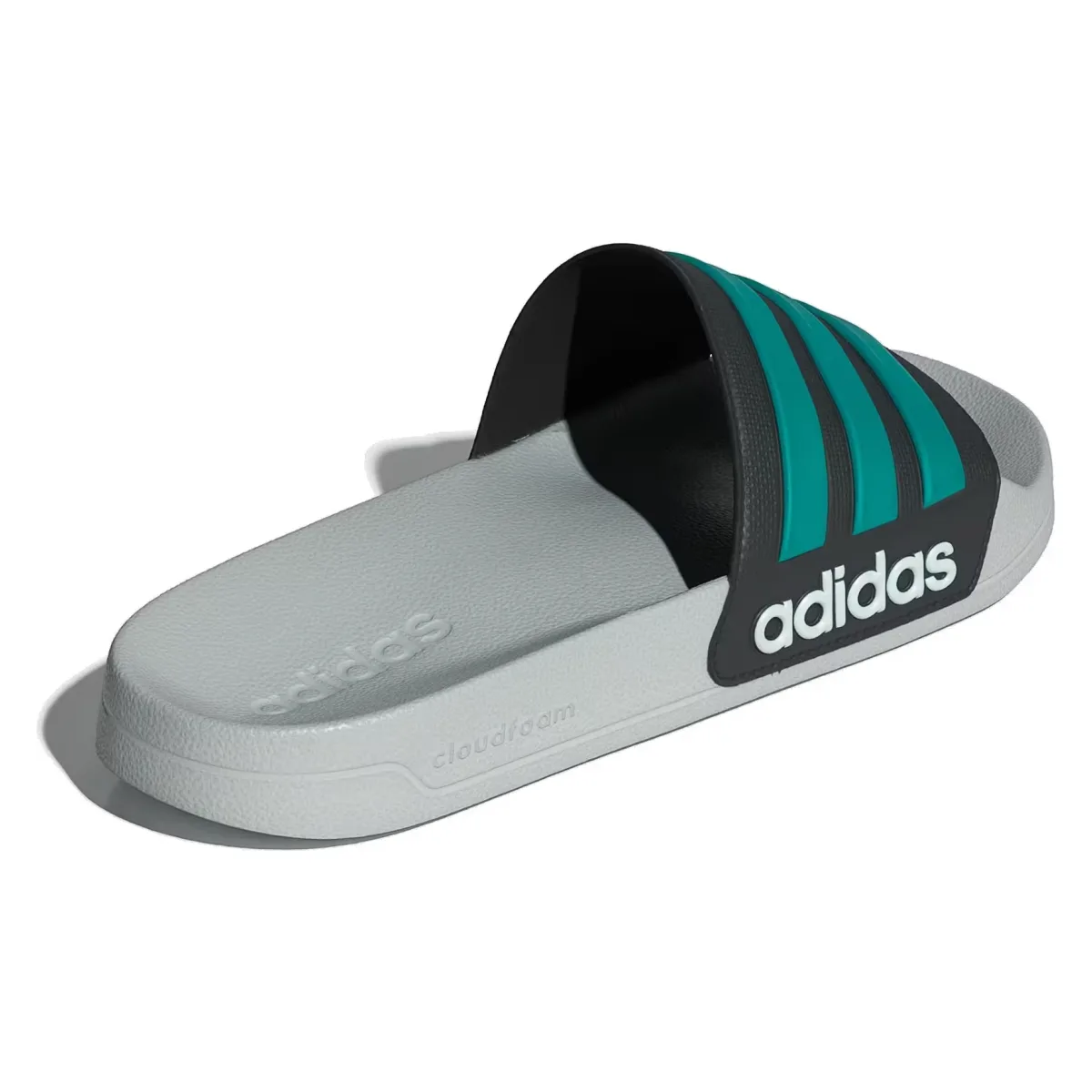 adidas Adilette Shower Slides Core Black Pure Teal Grey Two