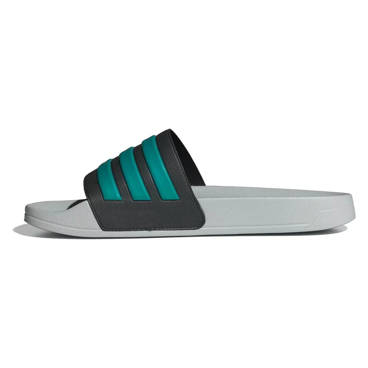 adidas Adilette Shower Slides Core Black Pure Teal Grey Two