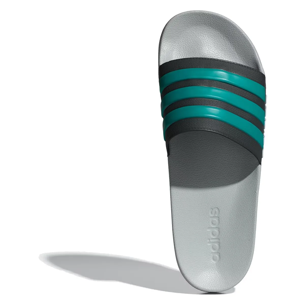 adidas Adilette Shower Slides Core Black Pure Teal Grey Two