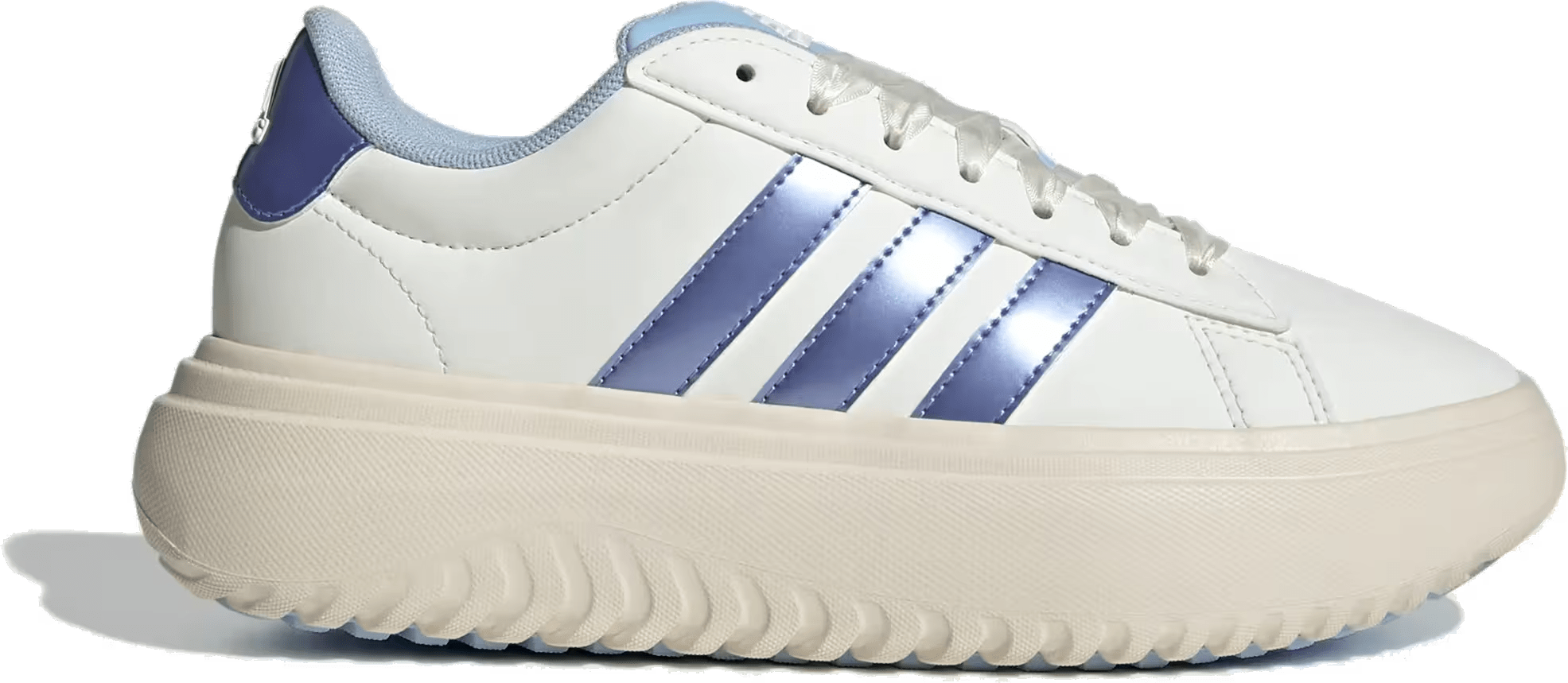 adidas Grand Court Platform Off White Blue Spark Metallic Wonder White (Women's)