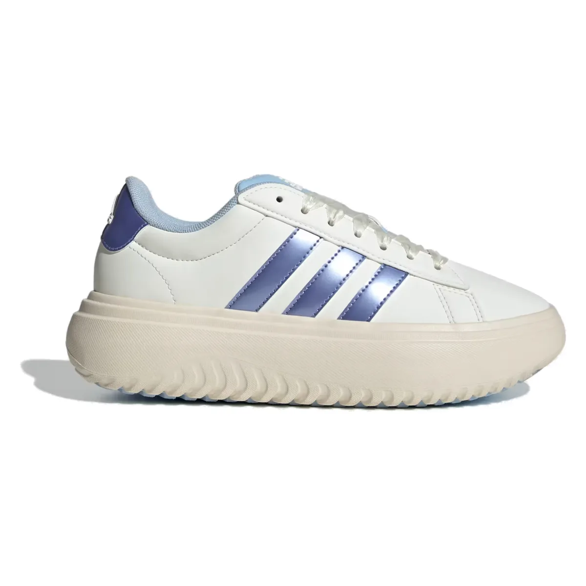 adidas Grand Court Platform Off White Blue Spark Metallic Wonder White (Women's)