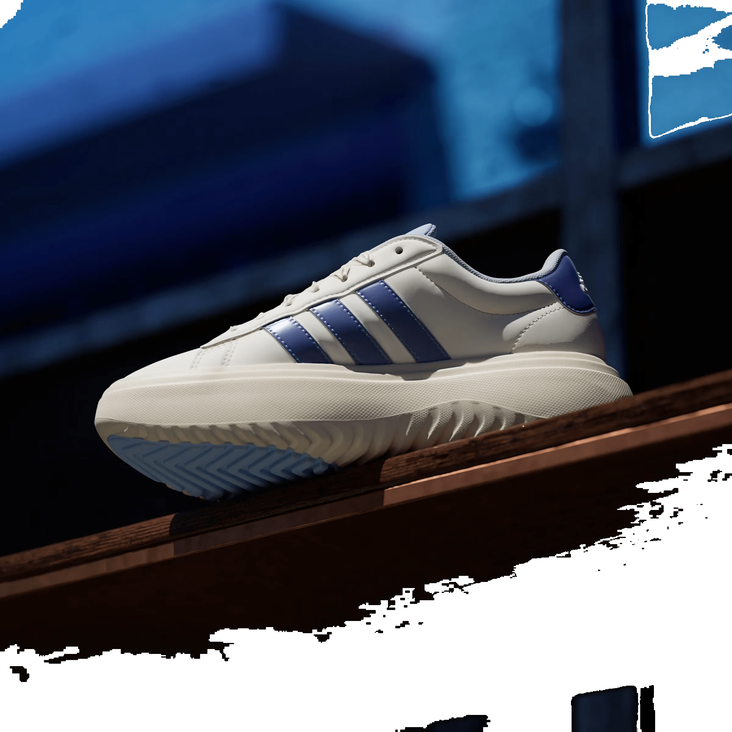 adidas Grand Court Platform Off White Blue Spark Metallic Wonder White (Women's)