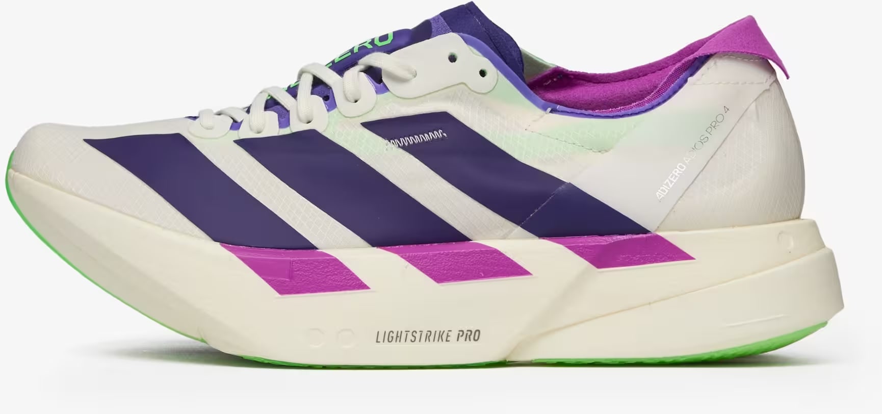 adidas Adizero Adios Pro 4 White Purple Lime Burst