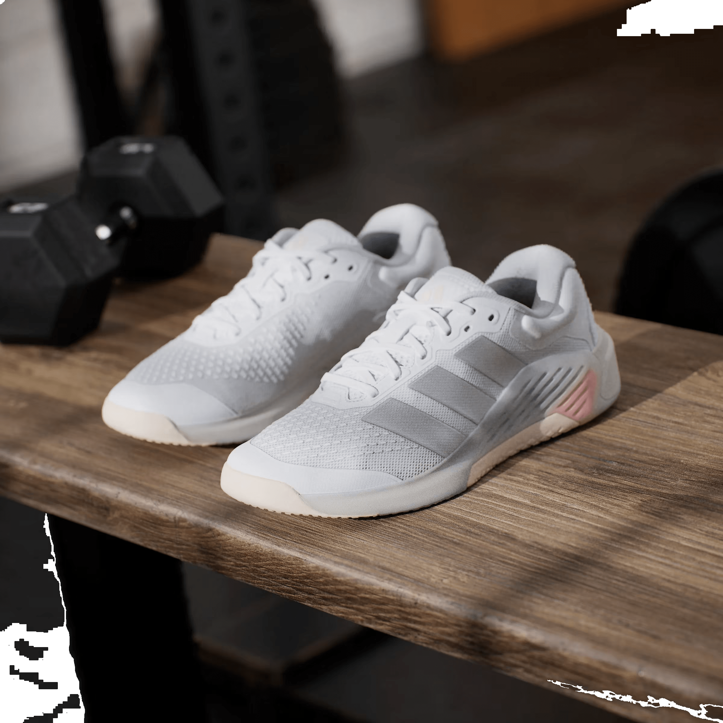 adidas Dropset 4 Power White Silver Metallic Lucid Orange (Women's)