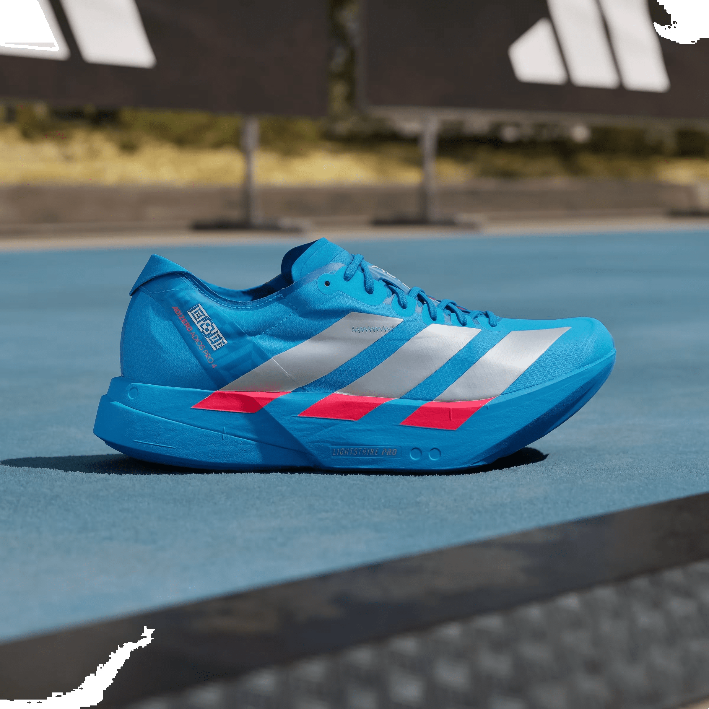 adidas Adizero Adios Pro 4 Solar Blue Silver Metallic Lucid Red