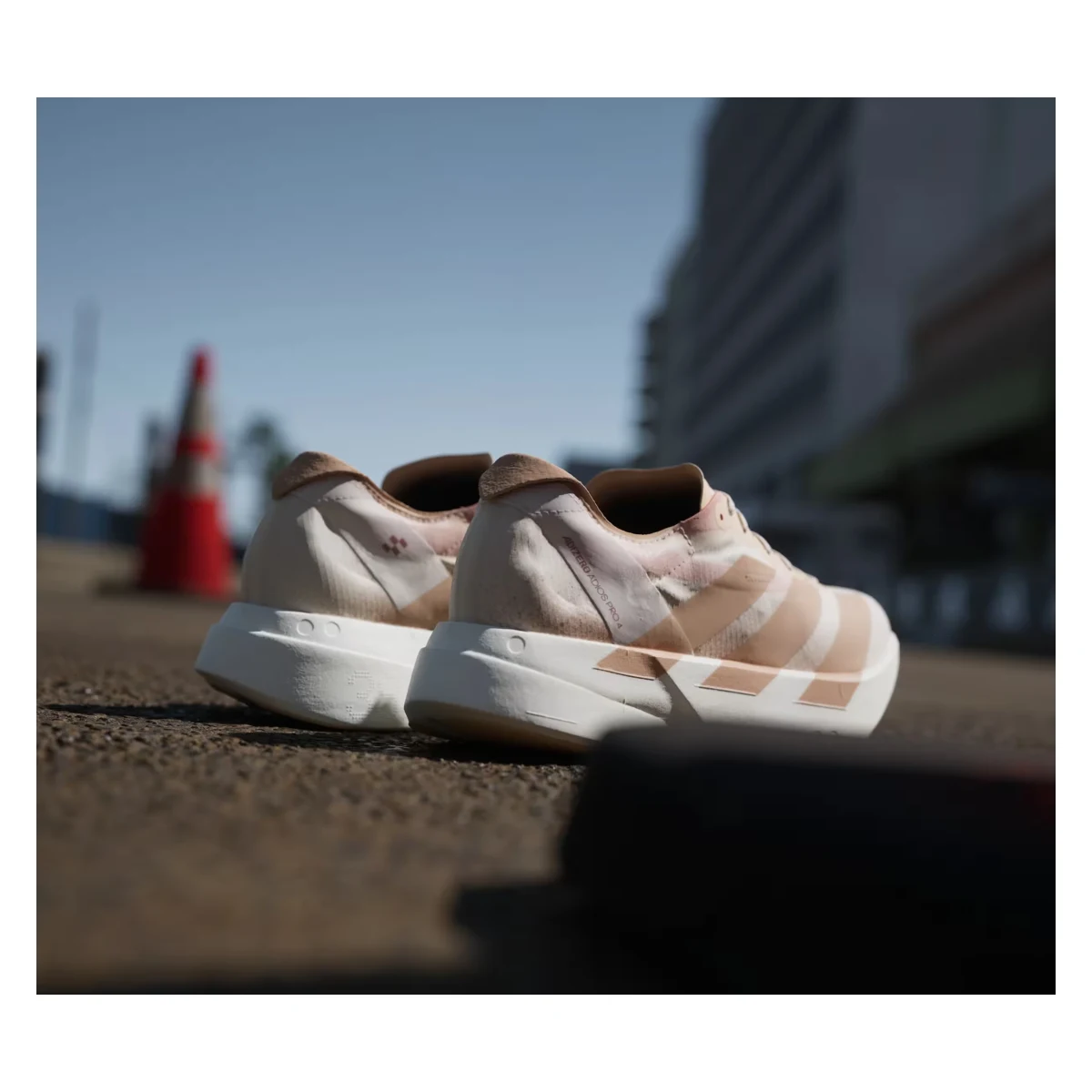 adidas Adizero Adios Pro 4 Chalk White Warm Sandstone Semi Impact Orange (Women's)