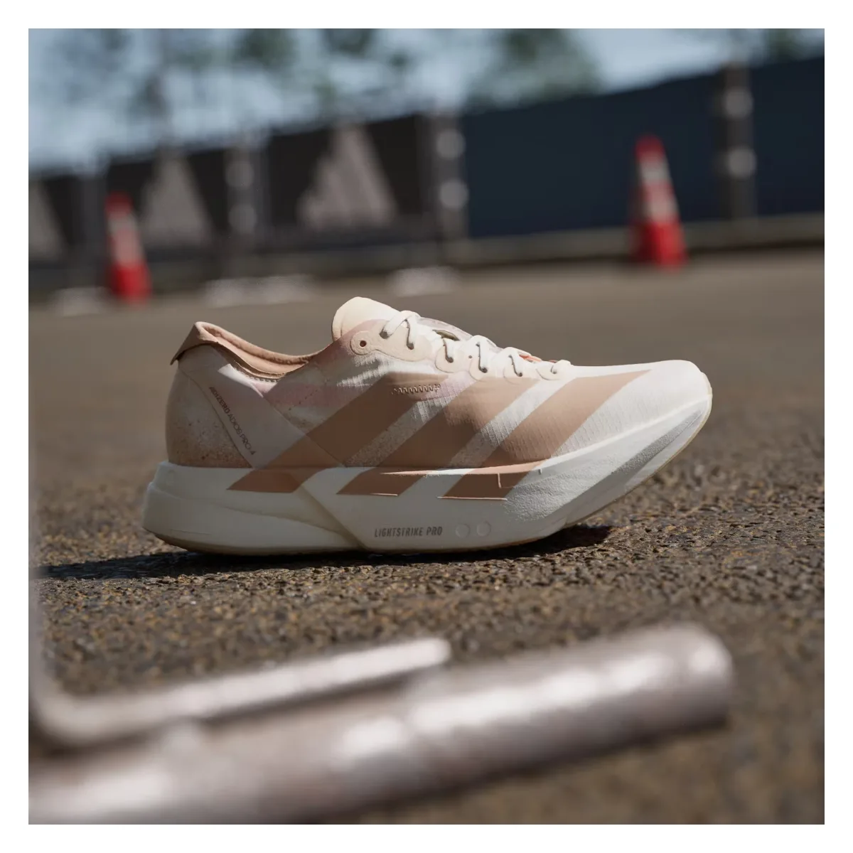 adidas Adizero Adios Pro 4 Chalk White Warm Sandstone Semi Impact Orange (Women's)