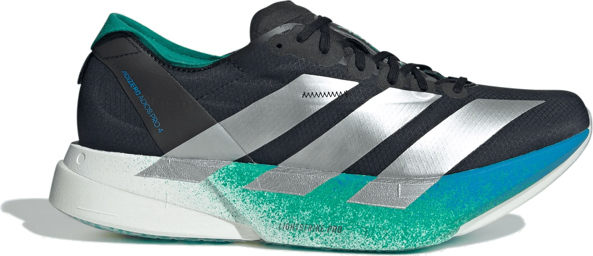 adidas Adizero Adios Pro 4 Core Black Matte Silver Glory Green