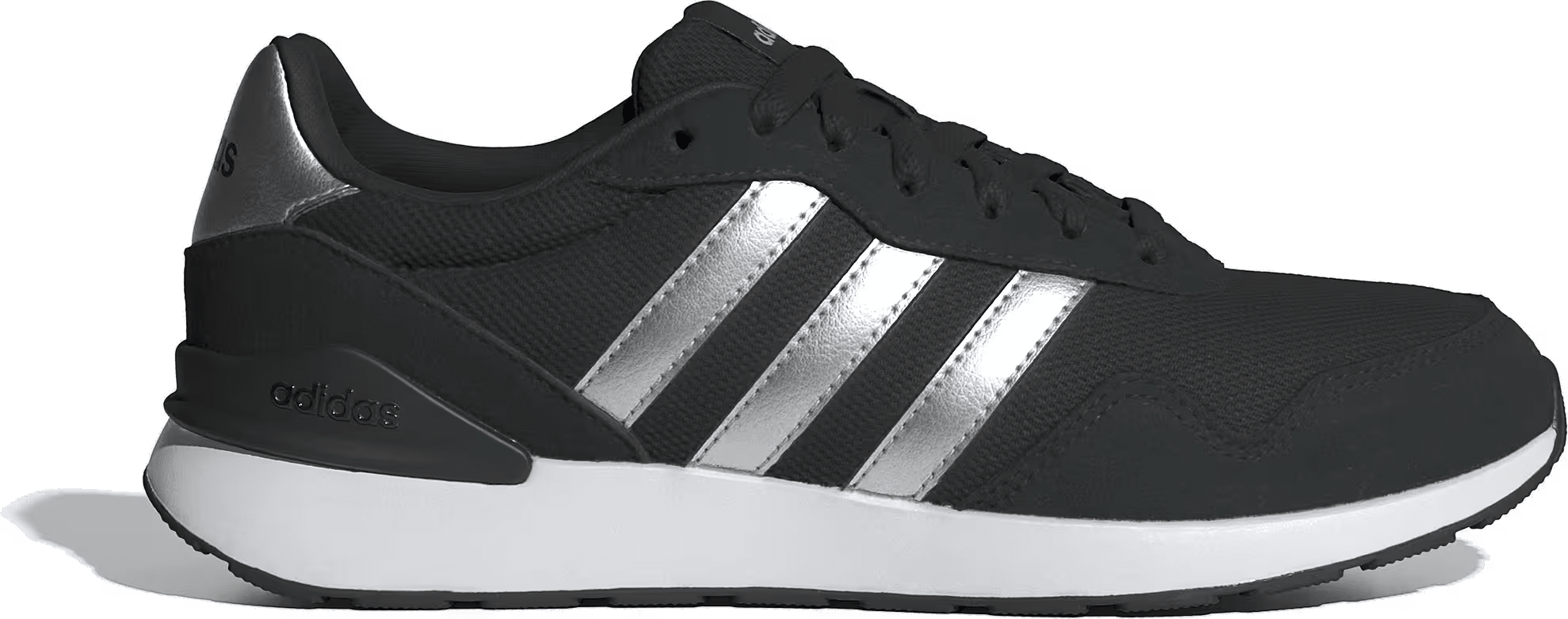 adidas Run 60s 4.0 Core Black Silver Metallic Cloud White (Women's)
