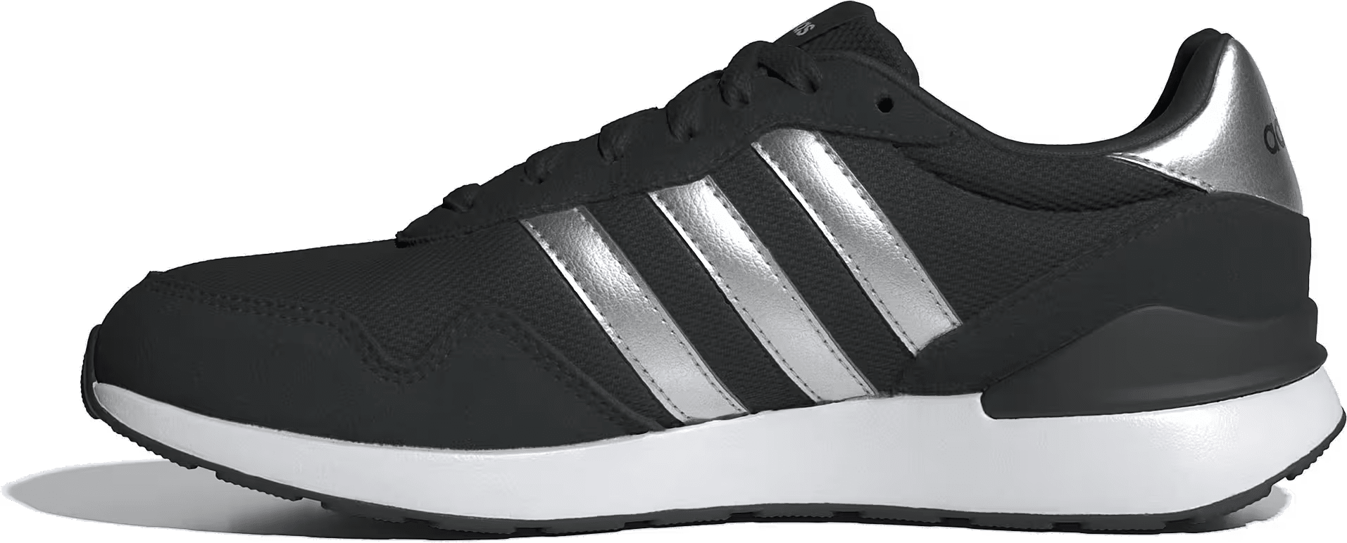 adidas Run 60s 4.0 Core Black Silver Metallic Cloud White (Women's)