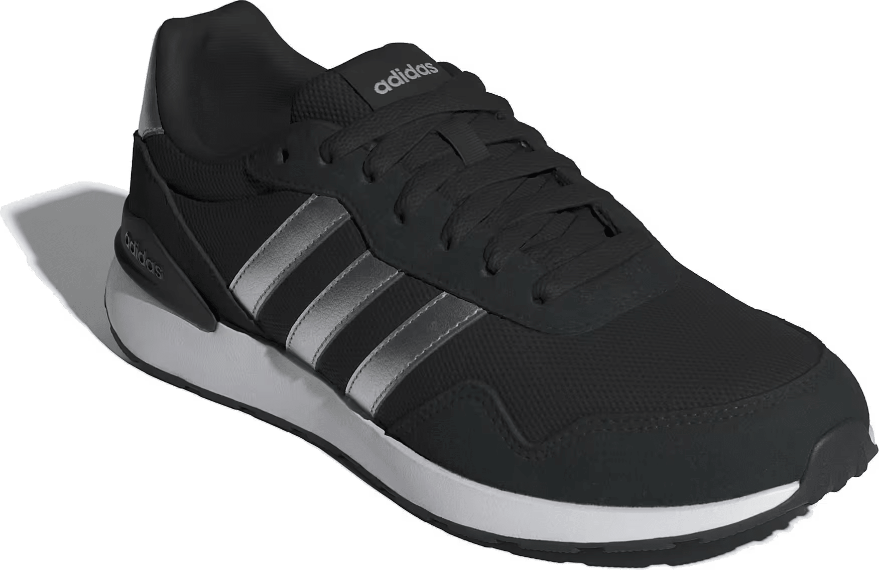 adidas Run 60s 4.0 Core Black Silver Metallic Cloud White (Women's)