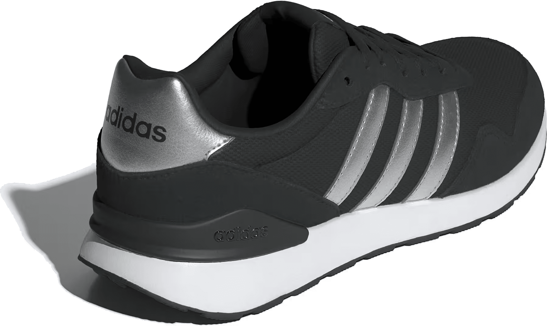 adidas Run 60s 4.0 Core Black Silver Metallic Cloud White (Women's)