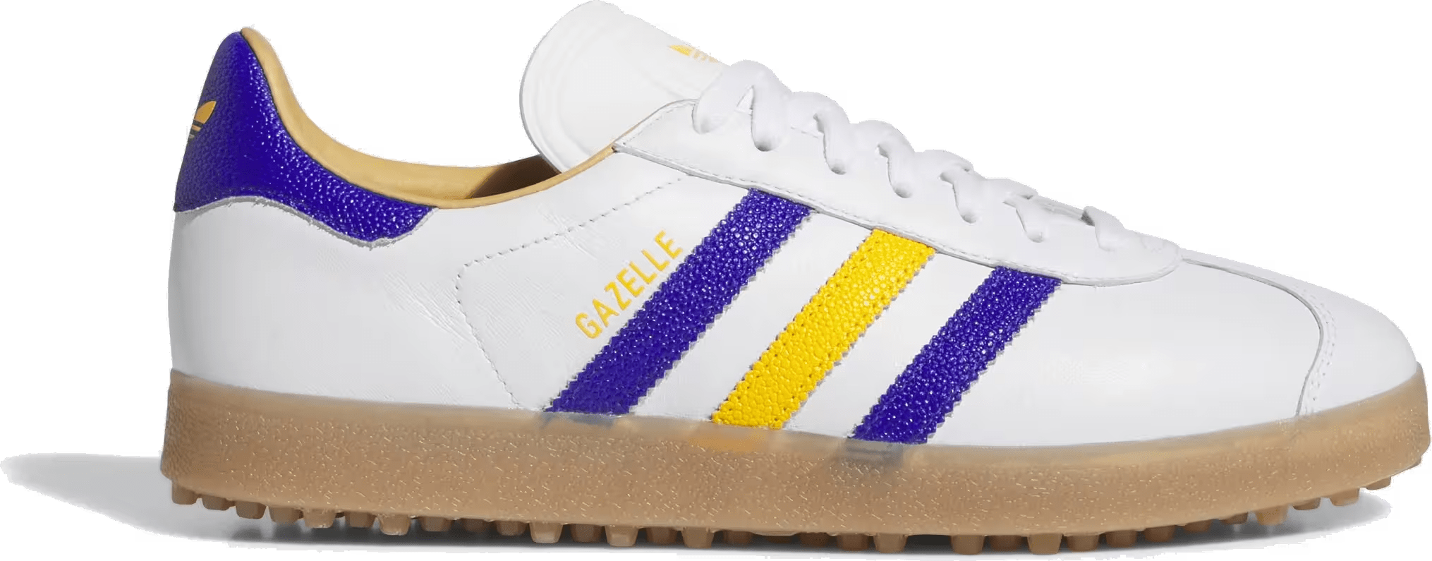 adidas Gazelle Leather Spikeless Golf White Lucid Blue Yellow