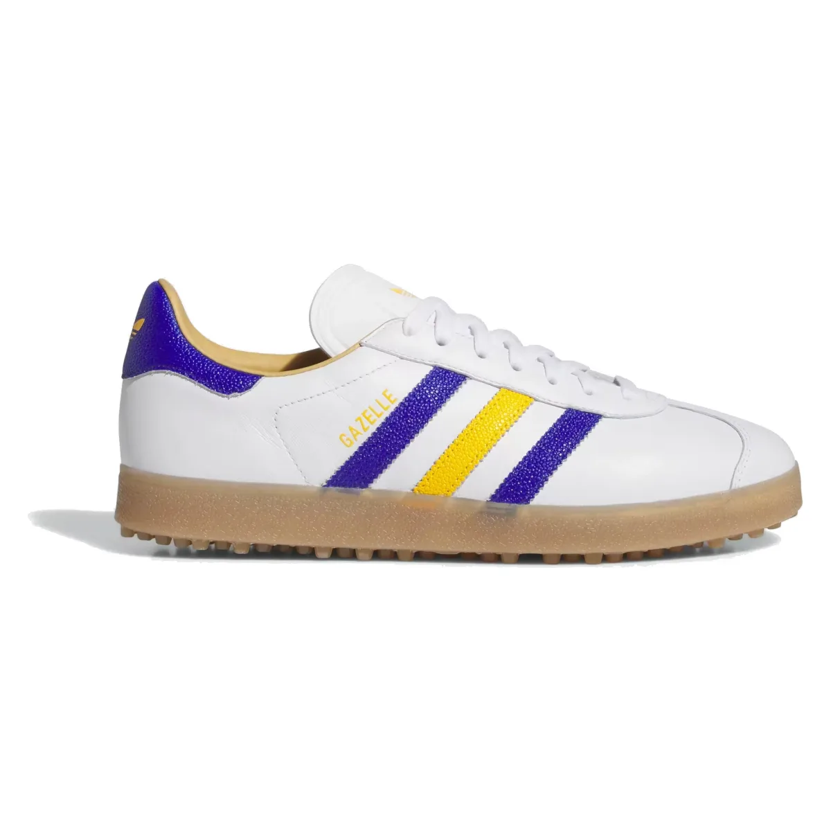 adidas Gazelle Leather Spikeless Golf White Lucid Blue Yellow