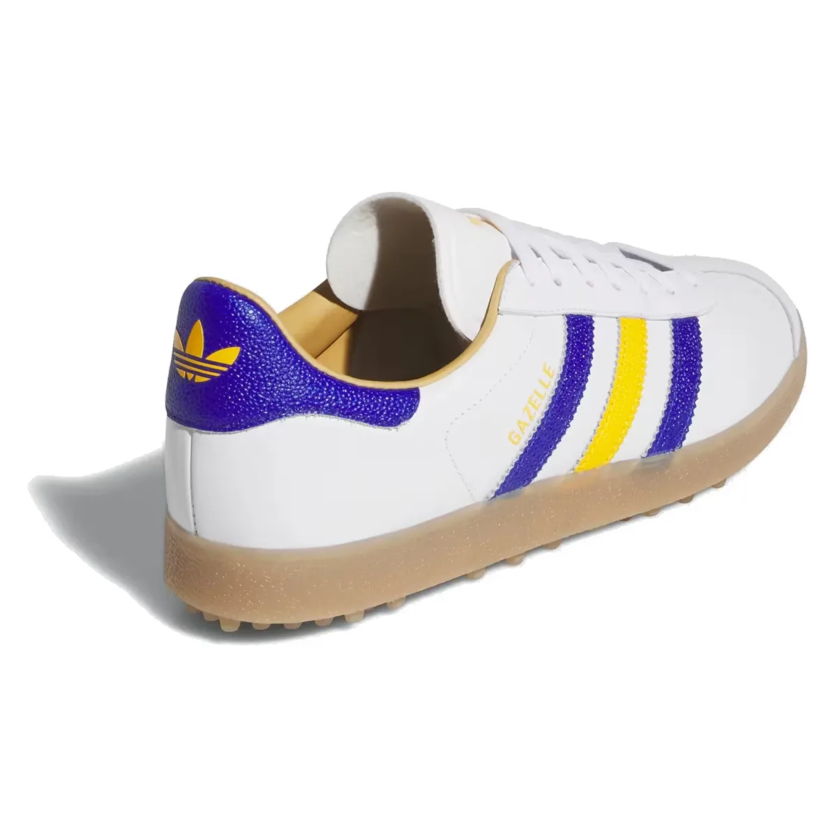 adidas Gazelle Leather Spikeless Golf White Lucid Blue Yellow