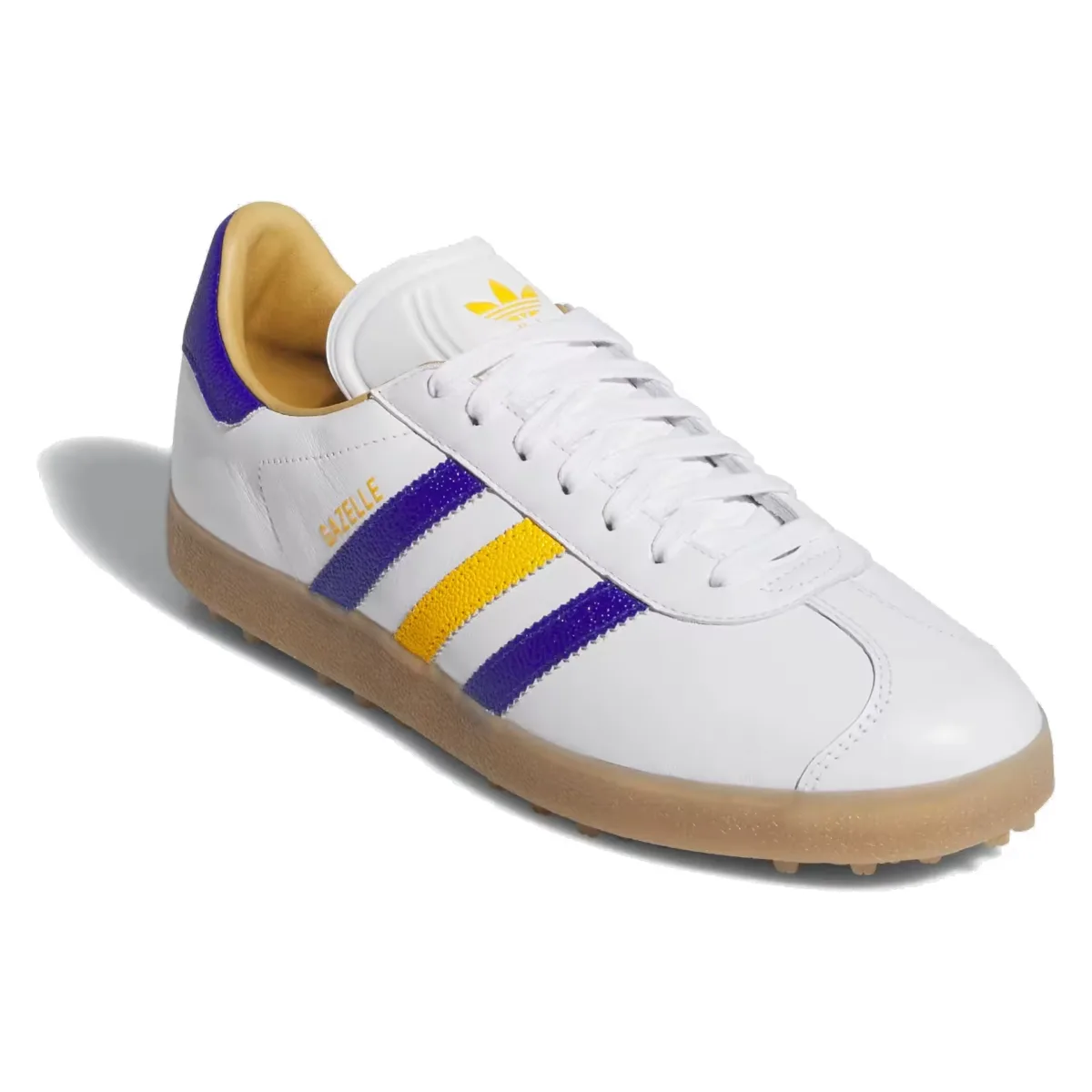 adidas Gazelle Leather Spikeless Golf White Lucid Blue Yellow