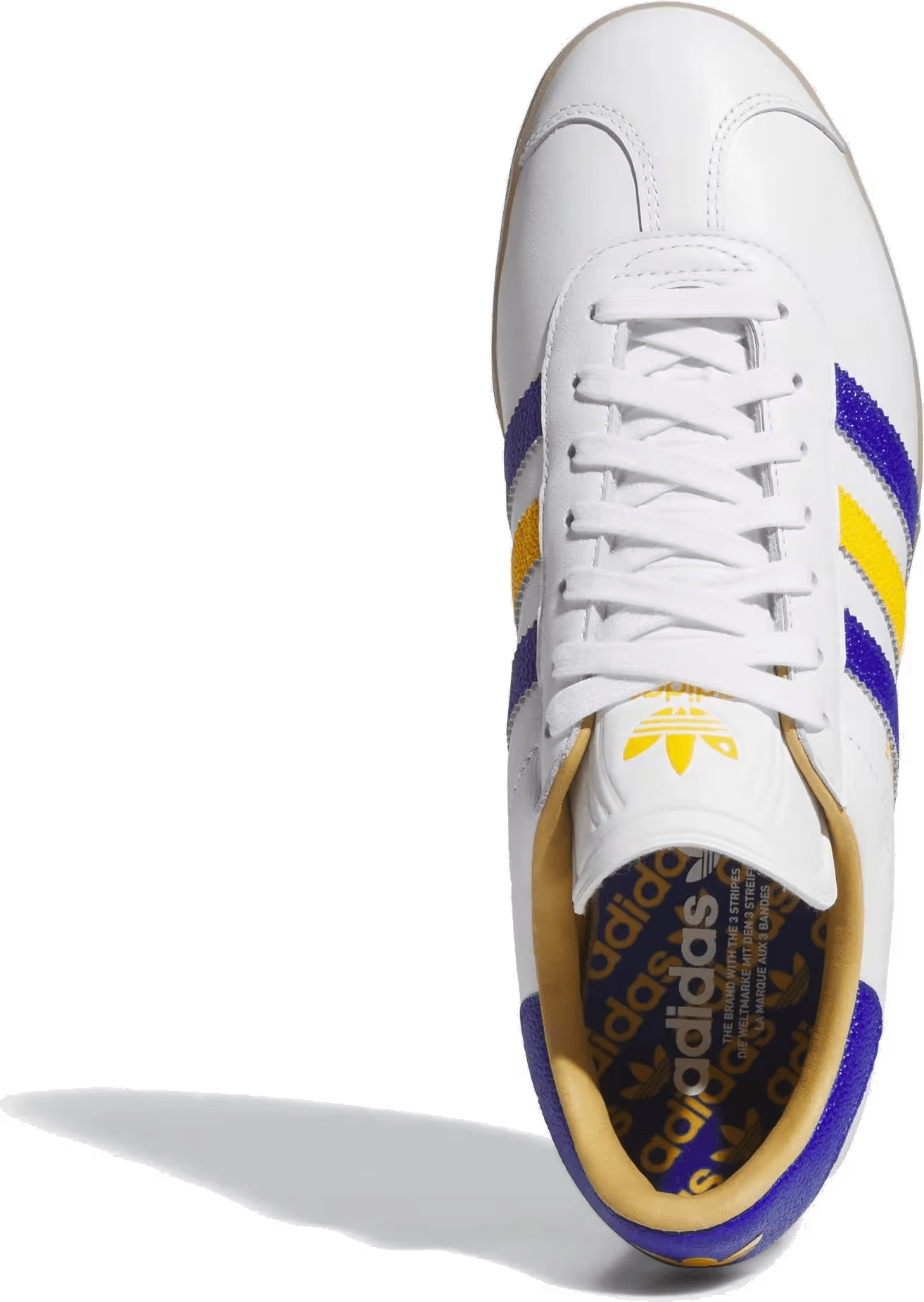 adidas Gazelle Leather Spikeless Golf White Lucid Blue Yellow
