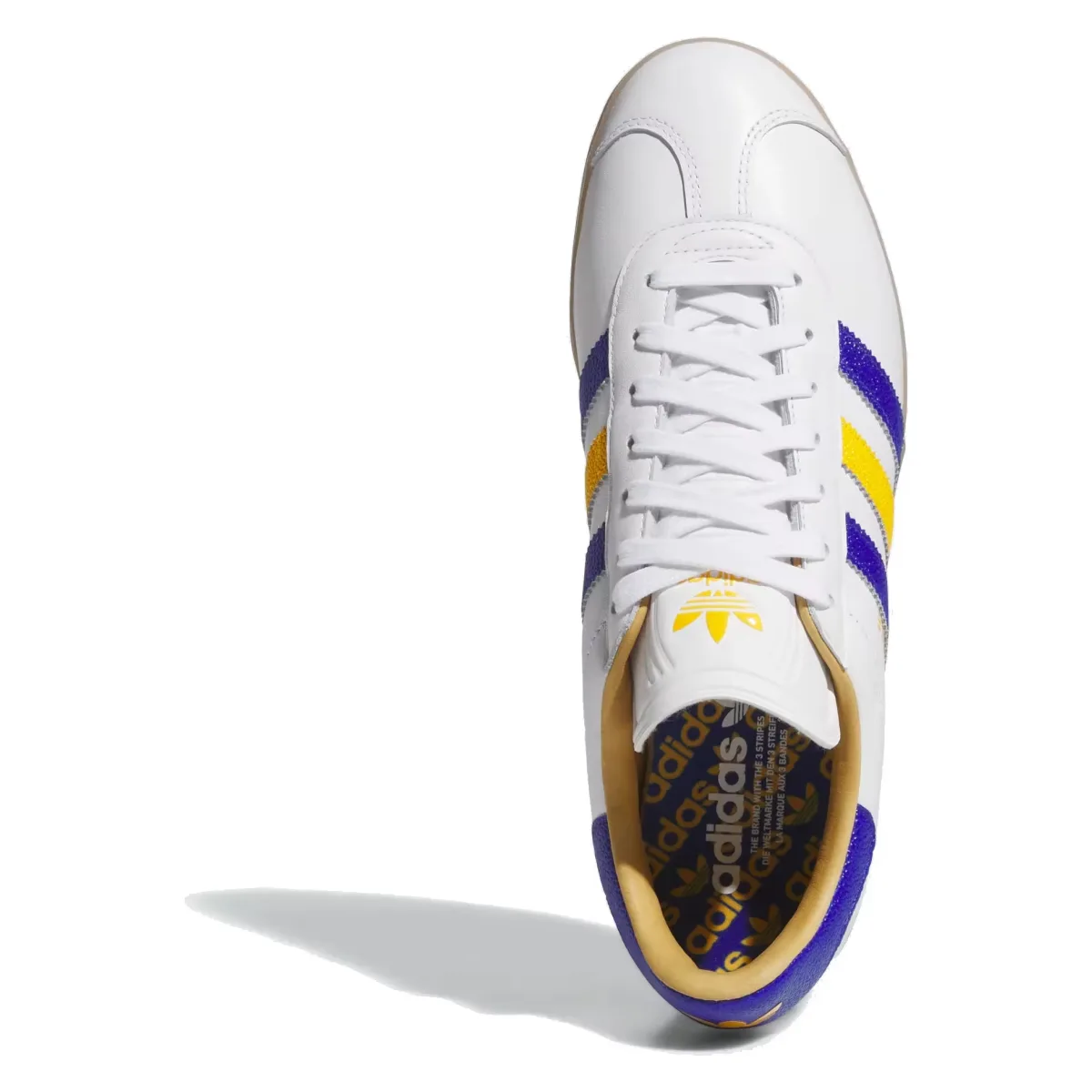 adidas Gazelle Leather Spikeless Golf White Lucid Blue Yellow
