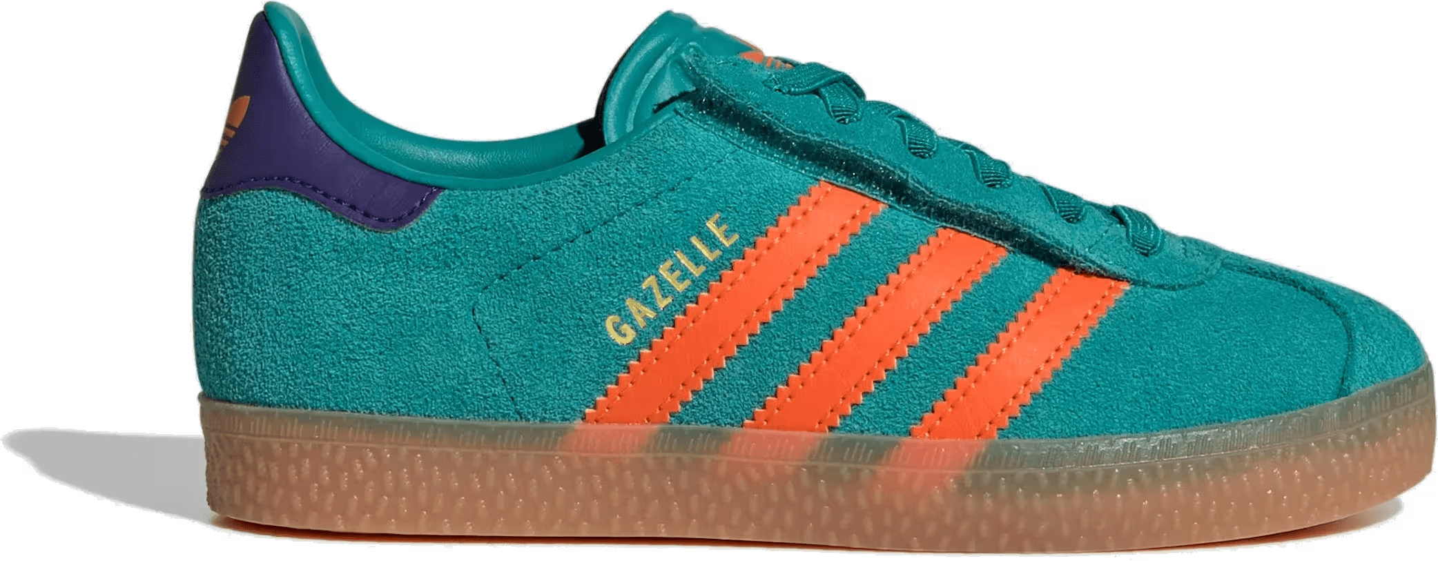 adidas Gazelle Comfort Closure Pure Teal Impact Orange Collegiate Purple (PS)